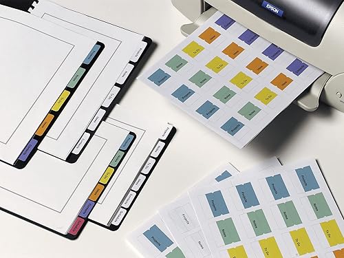 Miniatura 3 de Avery Pestañas de plástico autoadhesivas imprimibles, 1-1/4 pulgadas, adhesivo reposicionable, paquetes de 96, blanco, 24 paquetes, 2,304 pestañas