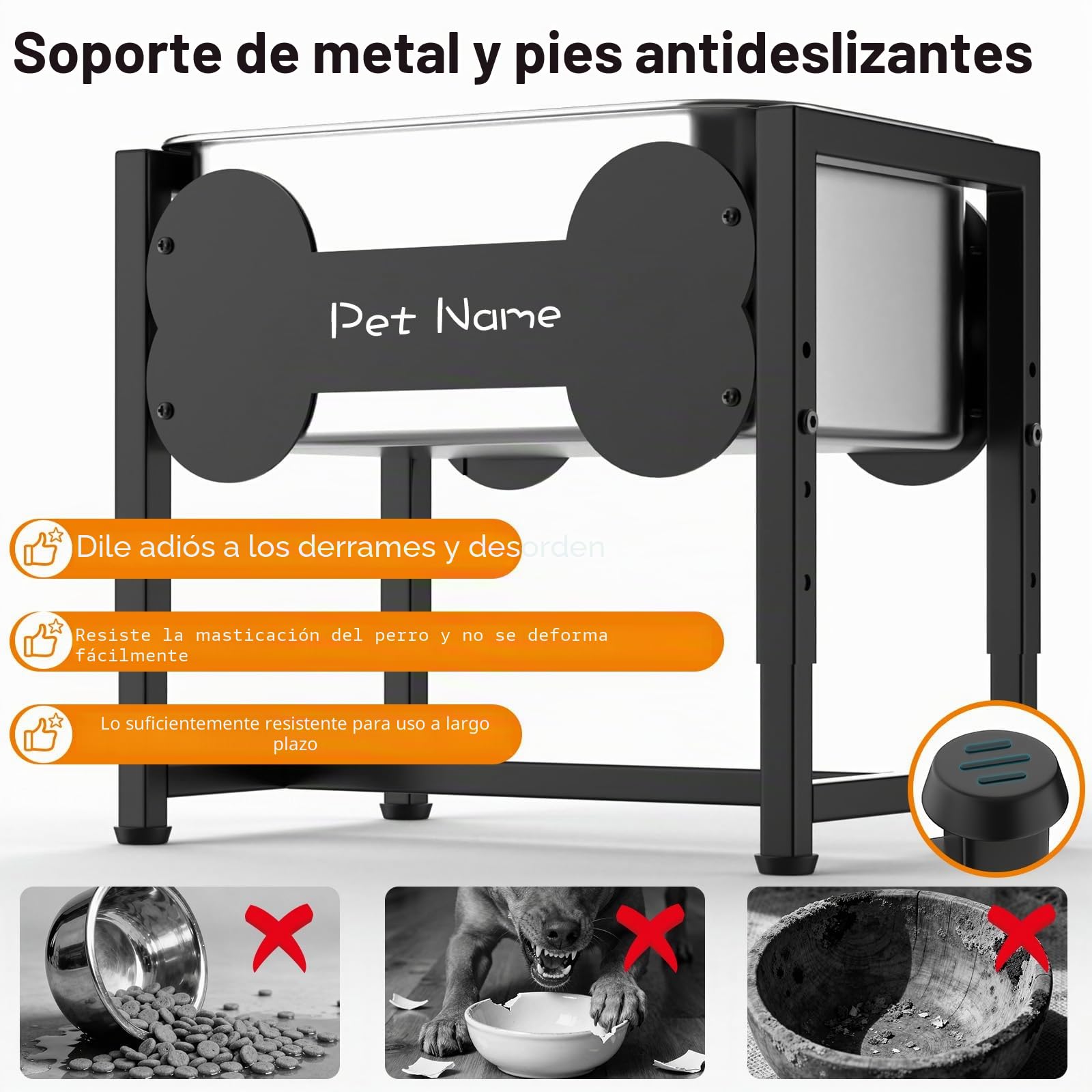 Comedero Elevado para Perros, 9L Bebedero de Acero Inoxidable con Altura Ajustable para Razas Grandes, Cuenco de Agua para Perros con Soporte Metálico, Alivia Presión Articular, Fácil Limpiar