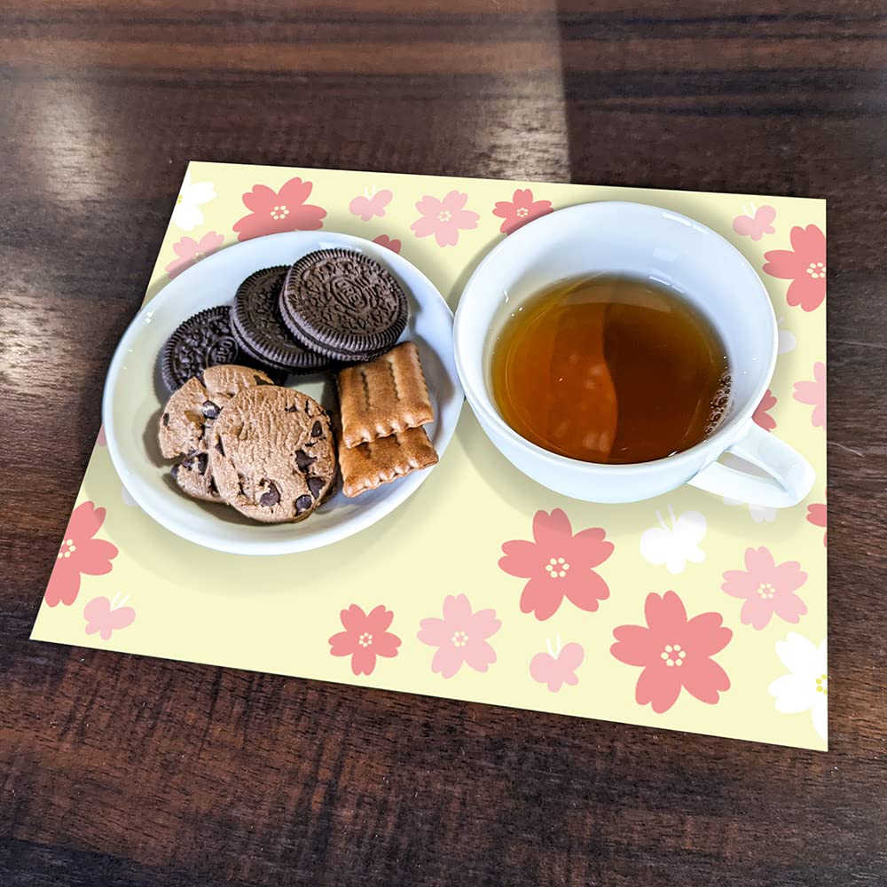 Amazon｜ランチョンマット(25cm×20cm) 2枚セット ビニール素材 撥水 桜