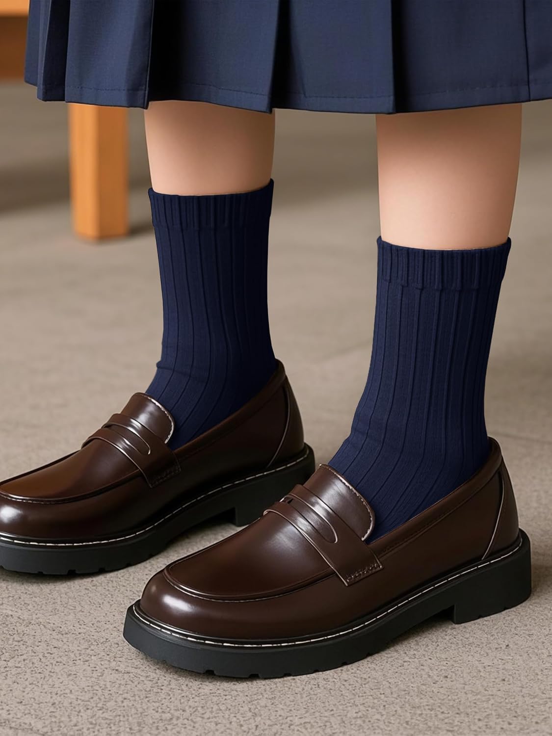 Forony Boys Girls Kids Dress Socks 6-12 Years Old Combed Cotton Anti Odor Crew Socks Quick Dry