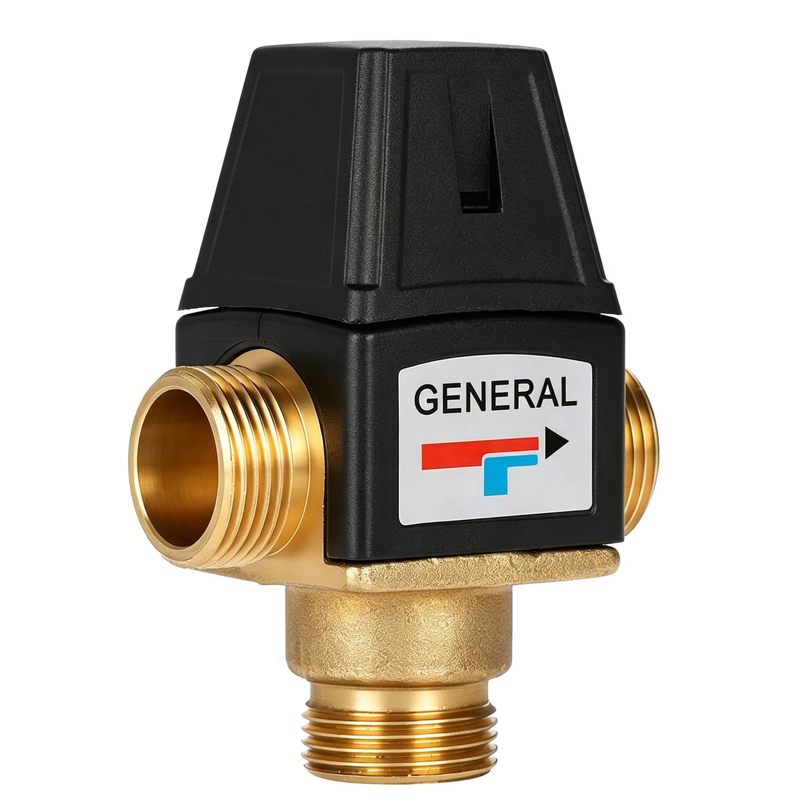 Valvola Miscelatrice DN20 per Scaldabagno, Valvola Miscelatrice Termostatica, Interruttore Automatico Dell'Acqua Calda per Doccia In Ottone, 35 A 60 ℃, per Rubinetto da Bagno E Cucina (Maschio)