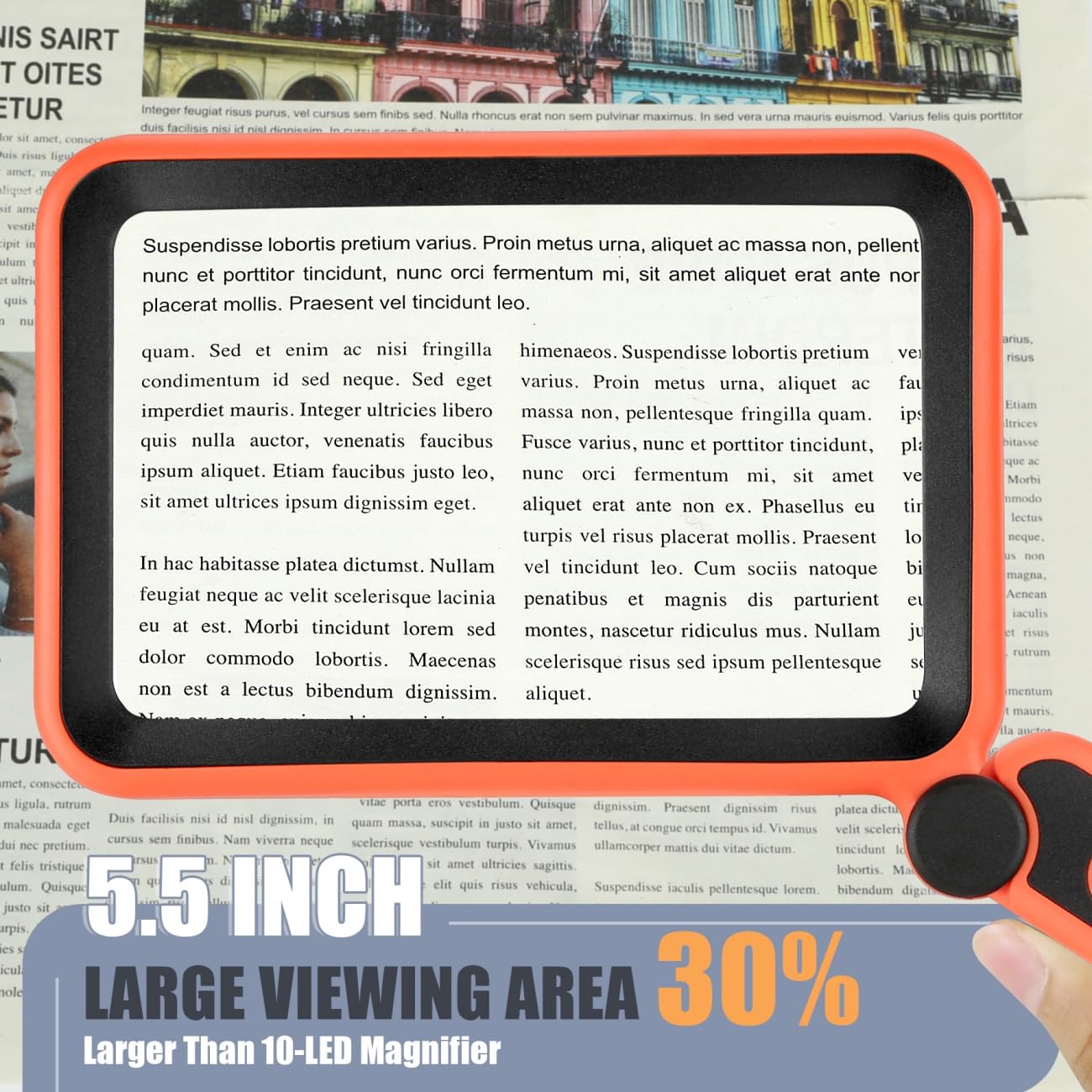 Lupa de lectura para libros, naranja-negro