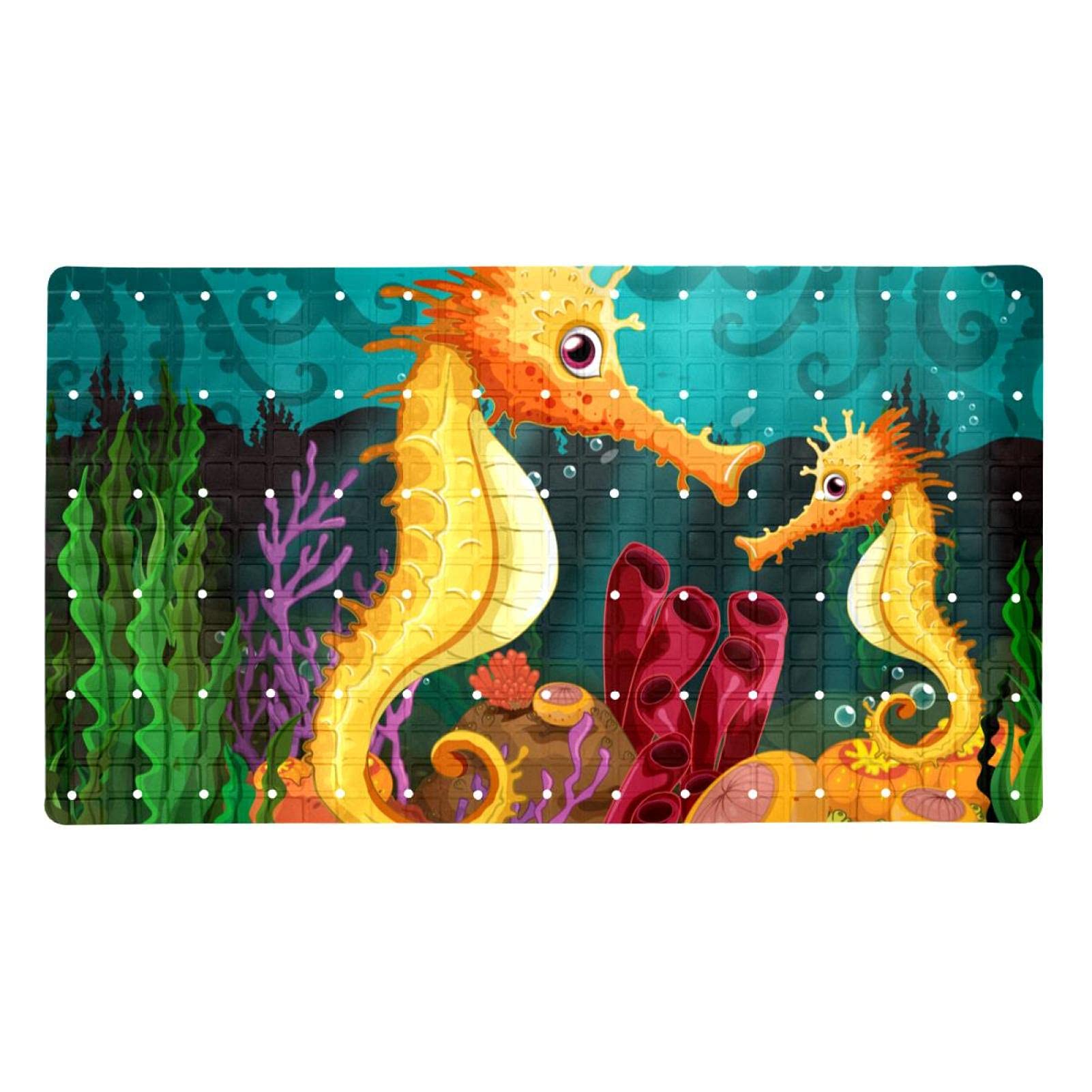 Tapis de bain antidérapant 30 x 70 cm avec ventouses et évacuation d'eau douche