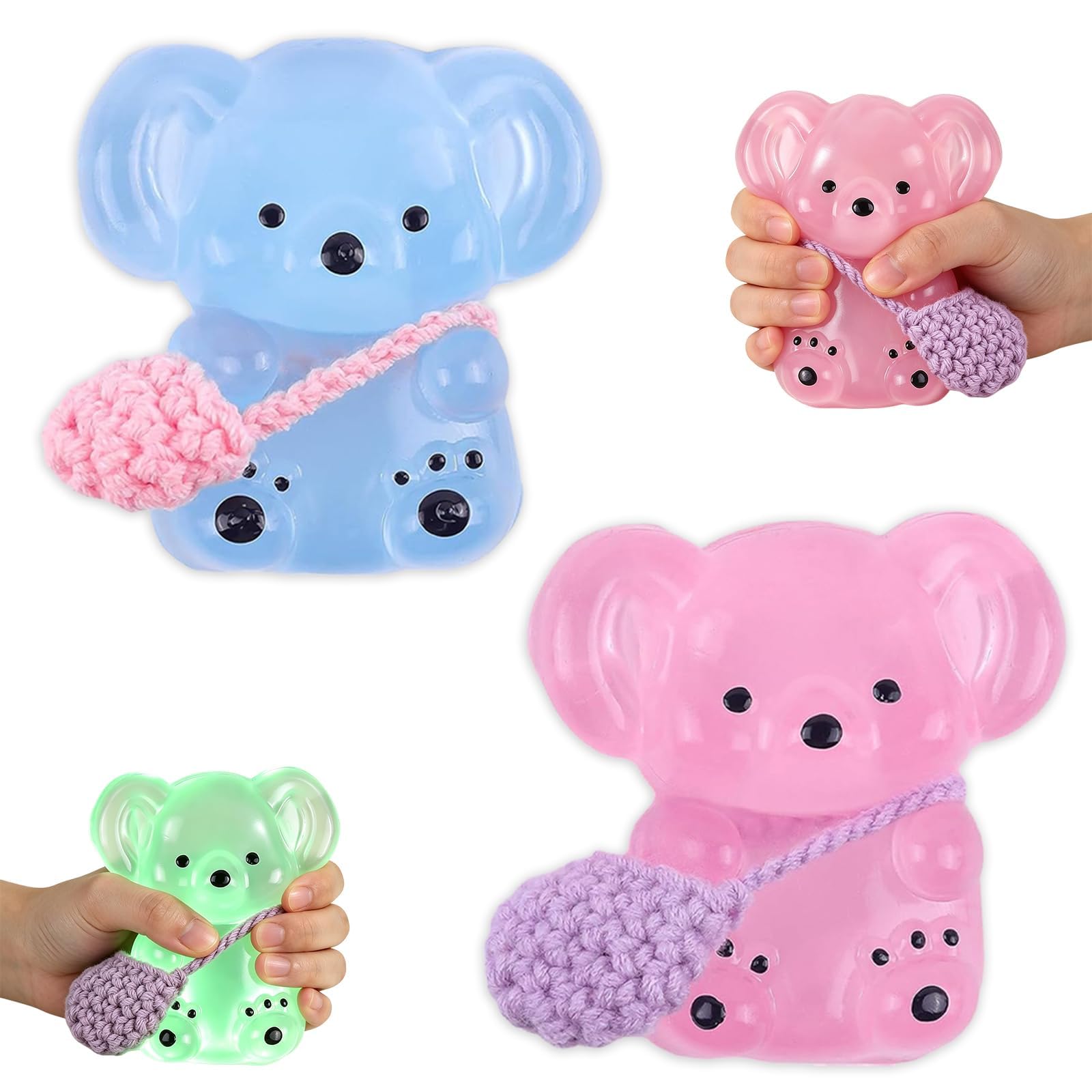 2pcs Koala Squishy, Koala Toy Fidget Toys Glow in the Dark Squishy