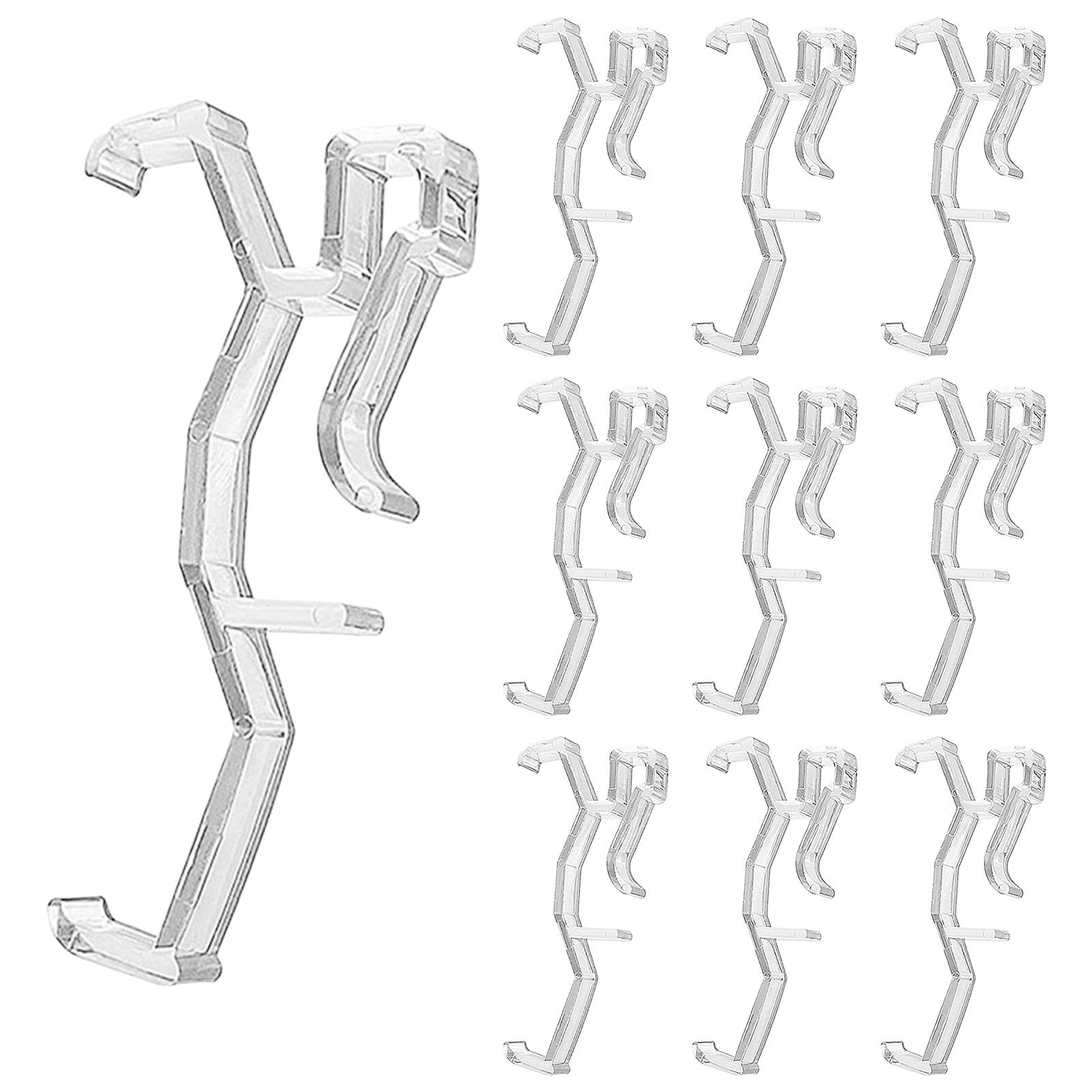10Pcs Valance Clips,2inch Clear Plastic Window Blind Clips,Valance-Blind Clips for Horizontal Mini Wood Blinds Retainer Holder with 64mm in Width,for Window Blind Valance,Horizontal Faux Parts