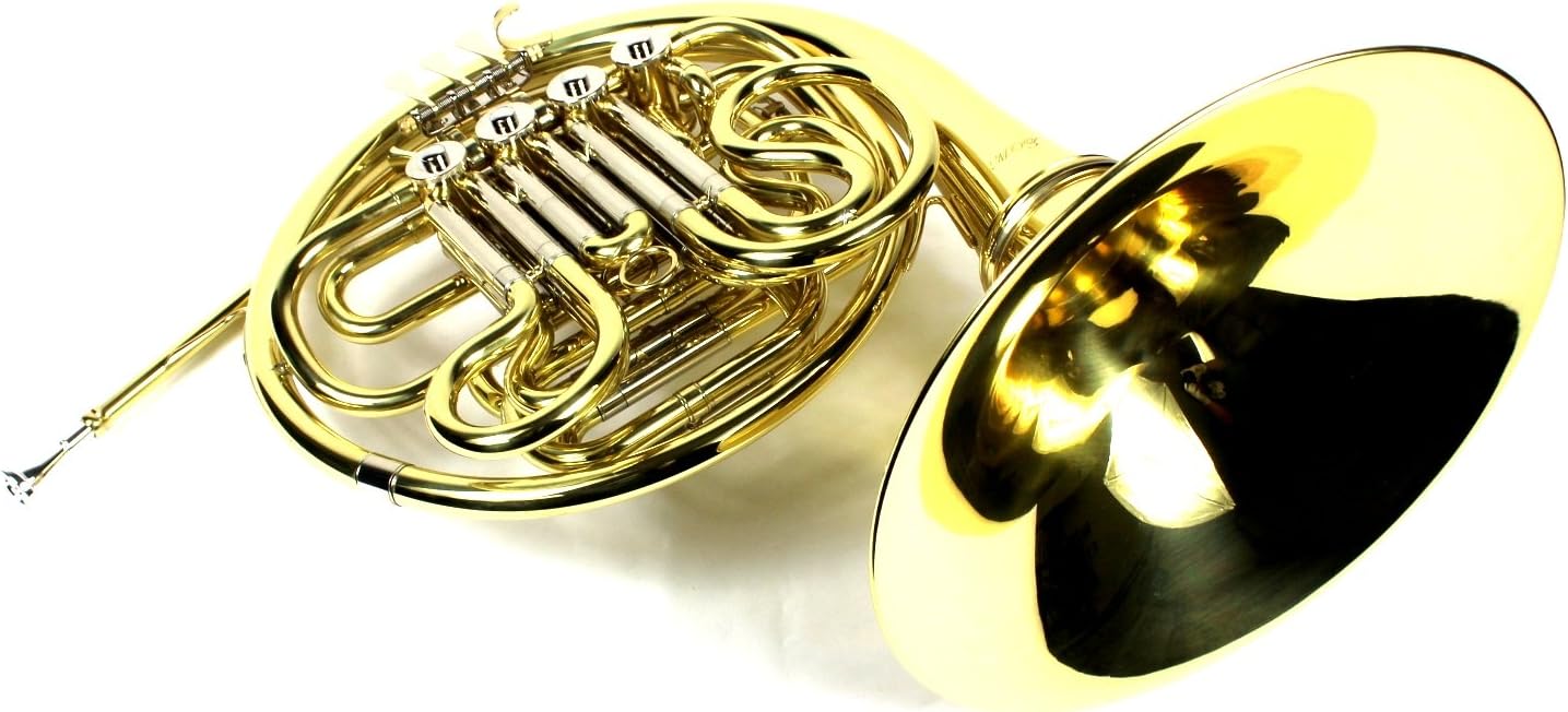 Monel Rotors Bb/F 4 Keys Double French Horn w/Case & Mouthpiece-Gold Lacquer Finish : Musical Instruments