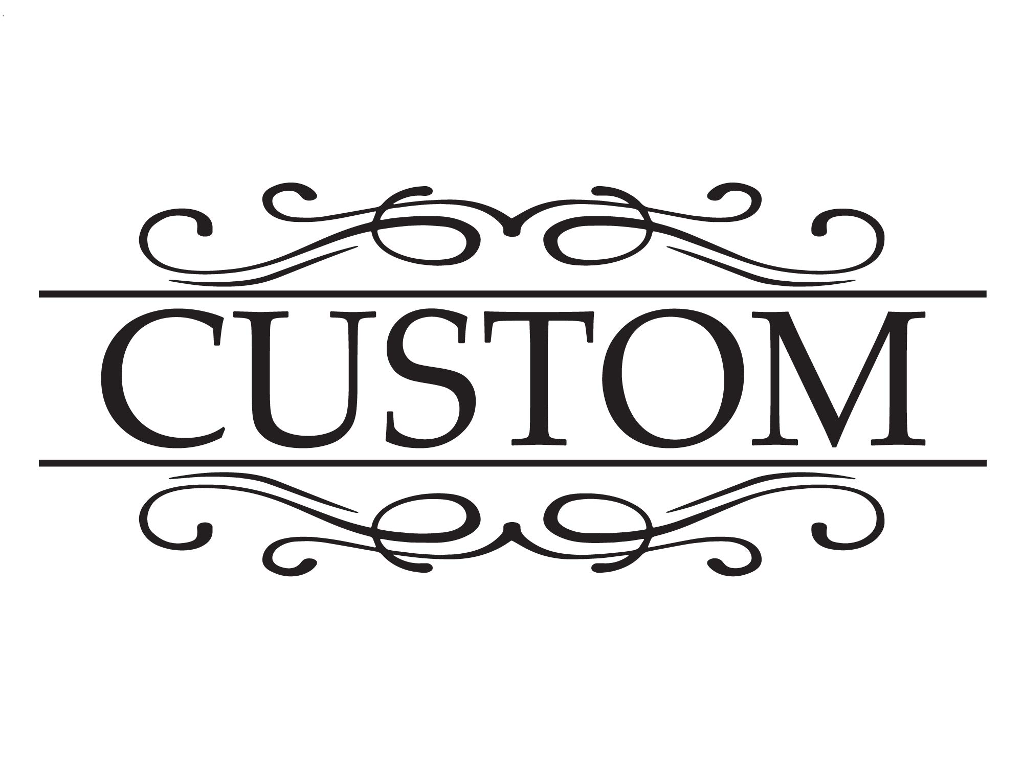 Custom Decorative Door Decal - Personalized Script Label Sticker Glass Door Luxurious Decor
