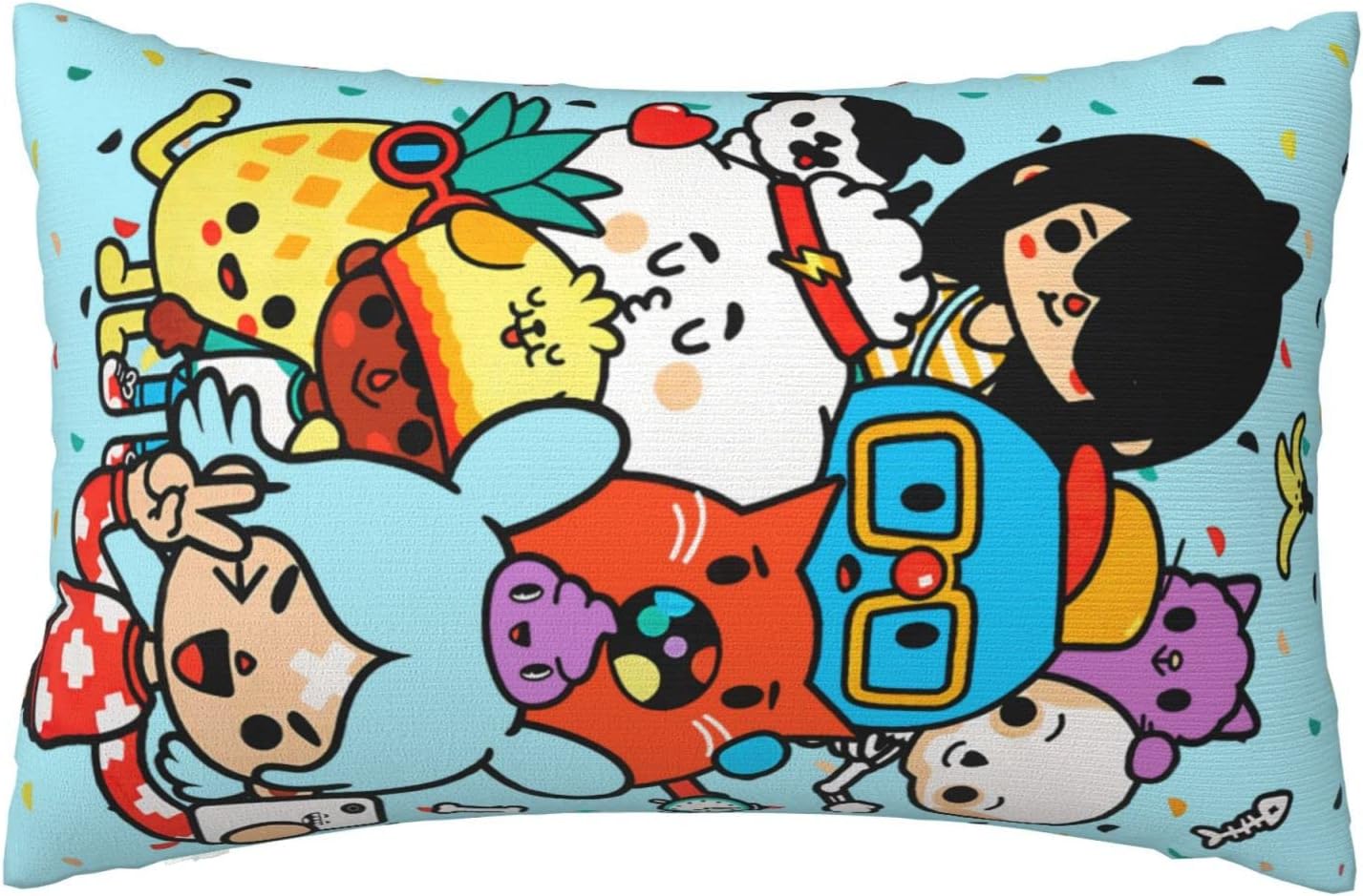 Toca Anime Boca Pillowcase Decorative Throw Pillow Covers 20x30 inch Cushion Case for Living Room, Bedroom, Bed