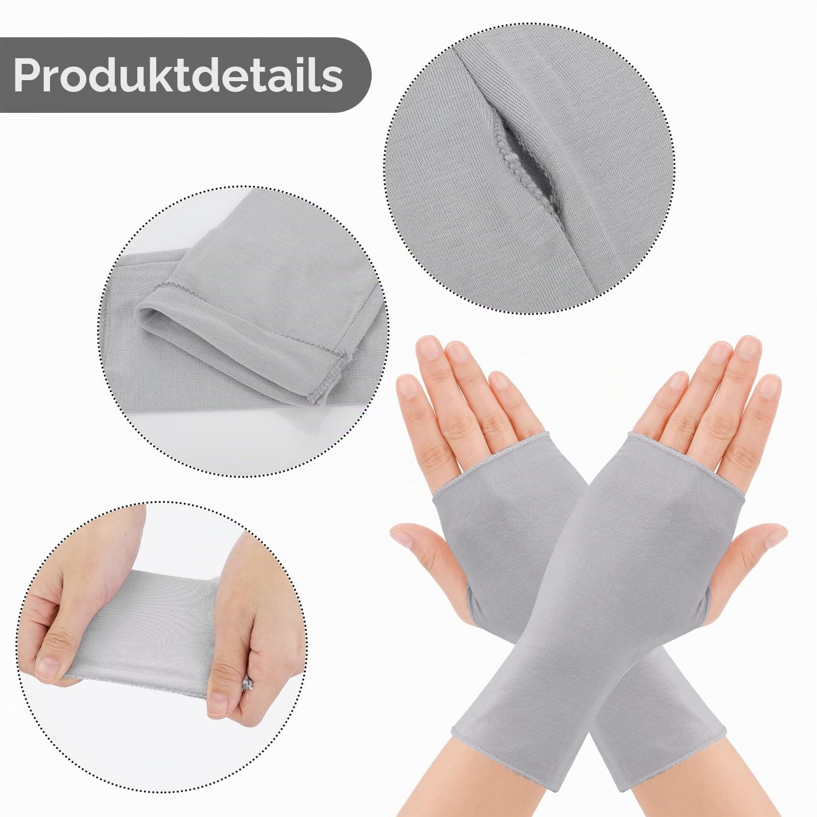 4 Paar Sunblock Fingerlose Handschuhe Sonnenschutzhandschuhe Damen Fingerless Gloves UV Schutz Handgelenklange Handschuhes Leichte Fingerlose Mädchen Anti Rutsch Sonnenschutz Fahren im Freien Sommer