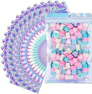 60 Bolsitas De Corazón Para Joyas - Pequeñas, Herméticas Y Transparentes - Ideales Para Anillos, Pendientes Y Pequeños Objetos