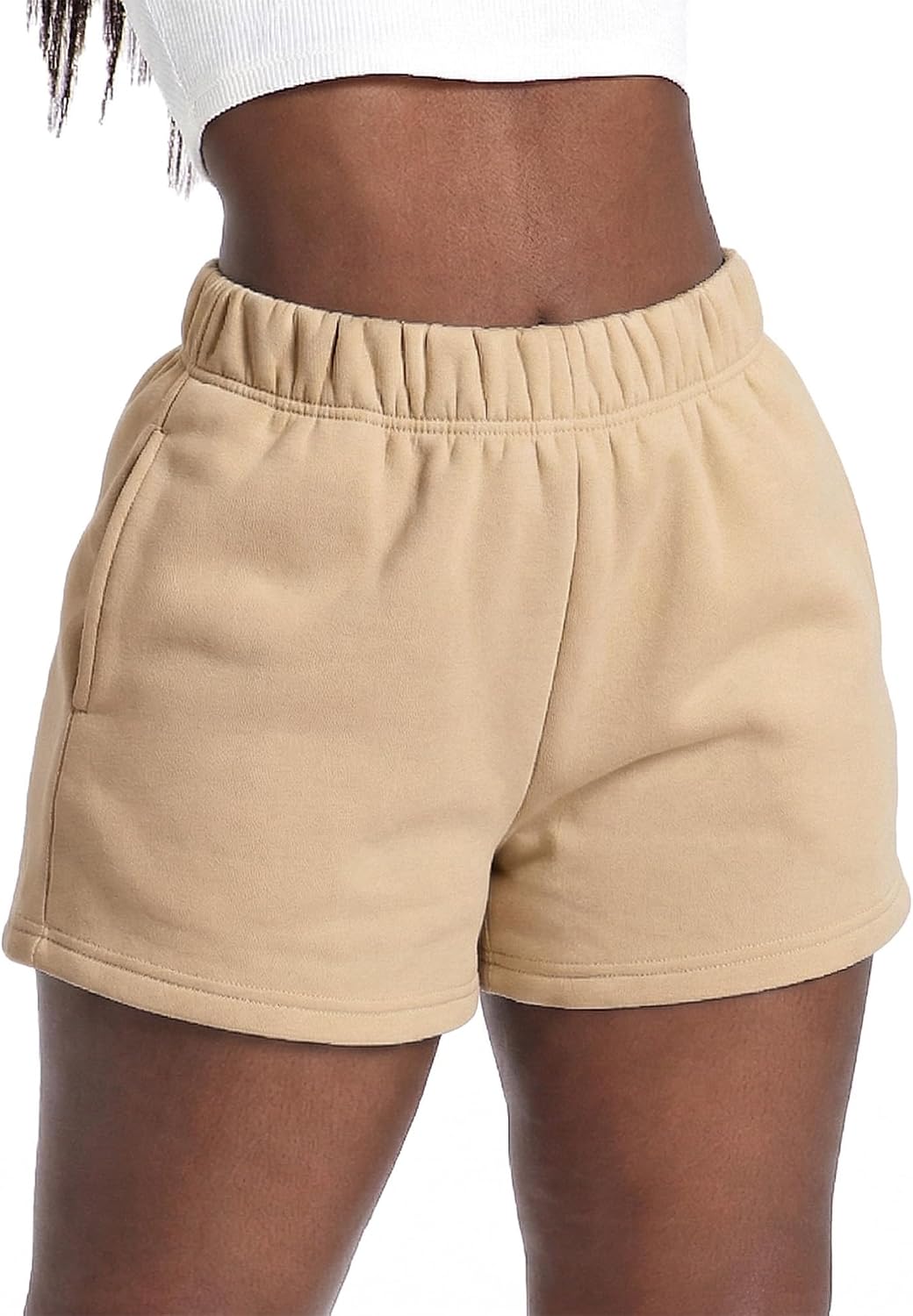 Gocolloa Plus Size Shorts Women Summer Casual High Waisted Loose Lounge Workout Running Sweat Shorts