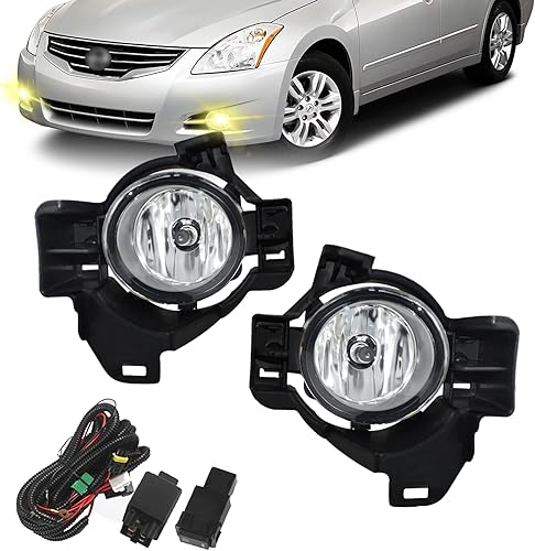 Luces antiniebla compatibles con Altima 4DR Sedan 2010, 2011, 2012, 1 par de lámparas antiniebla de conducción con bombilla halógena, interruptor y