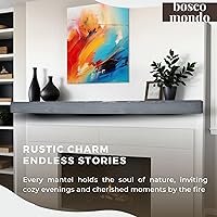 Vista 3 de BoscoMondo - Estante de chimenea de madera maciza, repisa flotante para sala de estar, repisa rústica de madera de granja, fácil montaje en pared