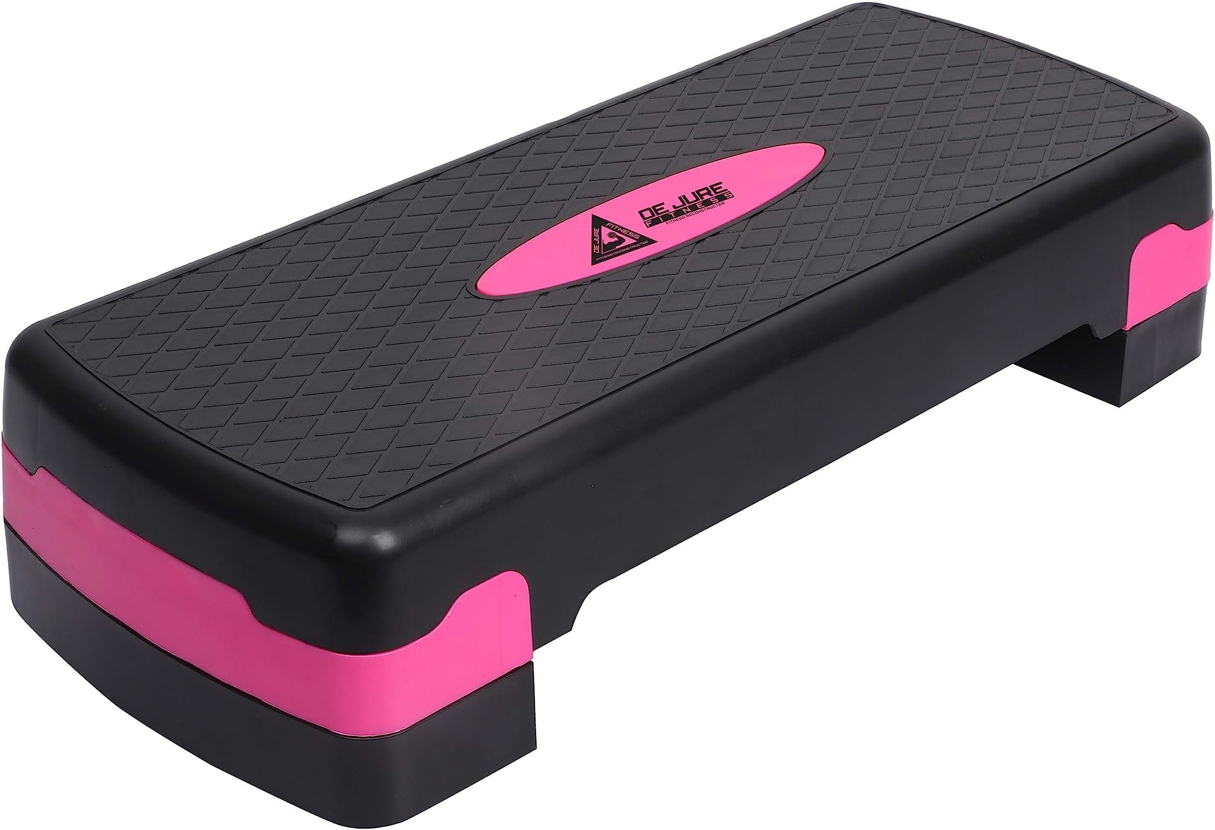 De Jure Fitness Aerobic Stepper, Two Height Level Adjustments - 4 inches and 6 inches, Slip-Resistant & Shock Absorbing Platform for Extra-Durability, Supports Upto 200 KG (Pink)