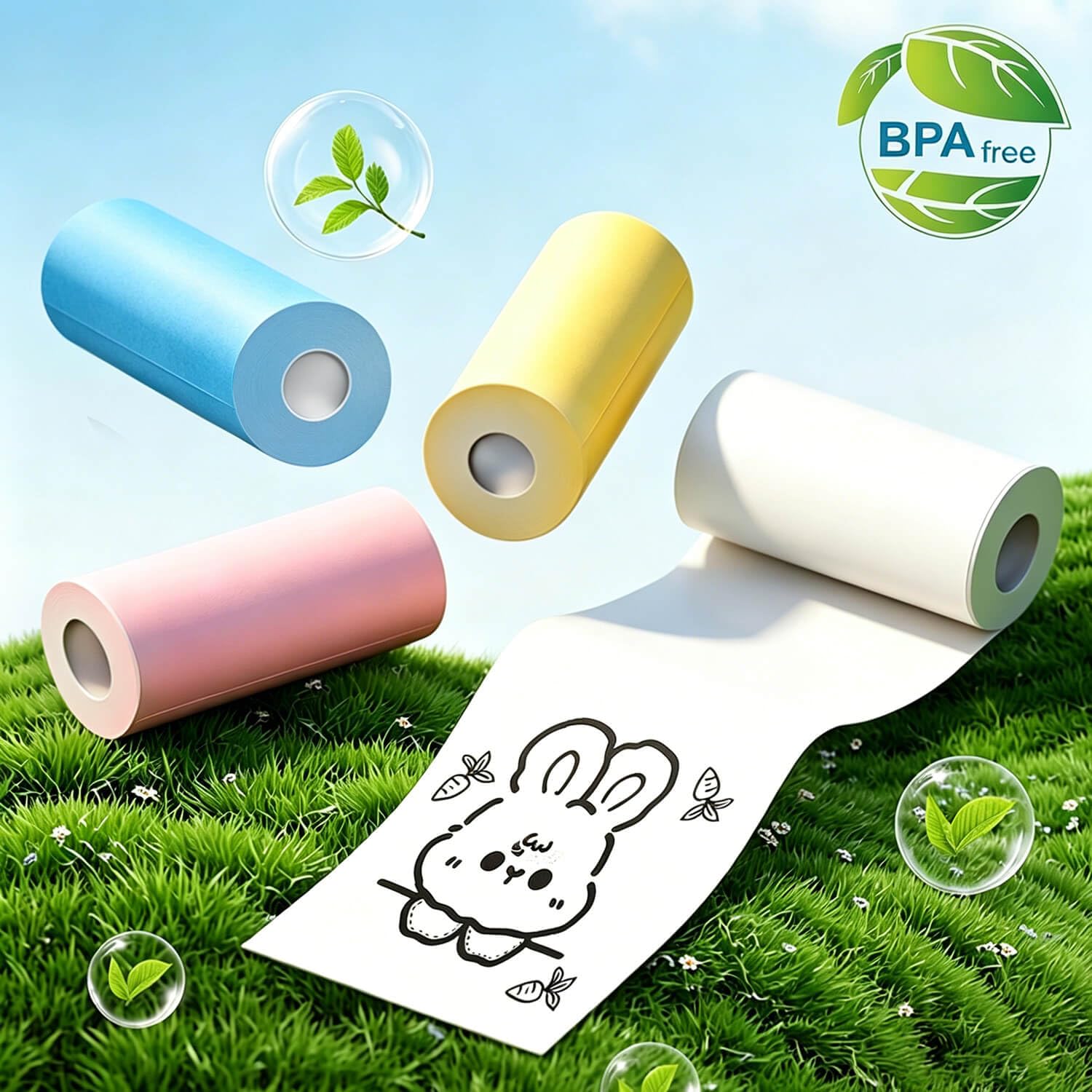 18 rollos de papel de repuesto para cámara para niños, compatible con la mayoría de cámaras de impresión instantánea para niños (2.25 x 1 pulgada)
