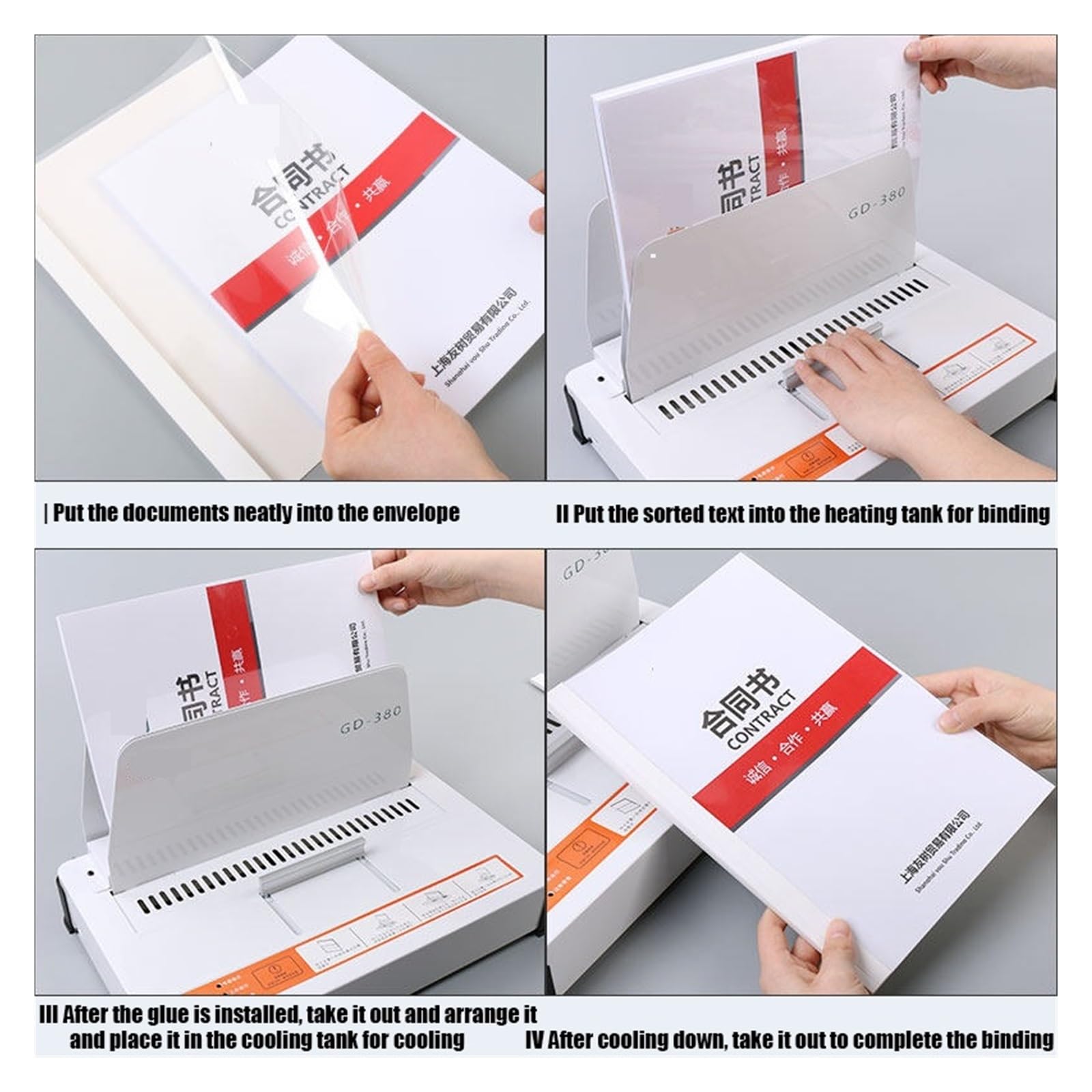 Rilegatrice, Macchina rilegatrice a caldo GD380 A4 Rilegatrice for copertine di libri Rilegatrice elettrica a caldo con colla fai da te Macchina rilegatrice a caldo senza fili per scuola e ufficio(Bla