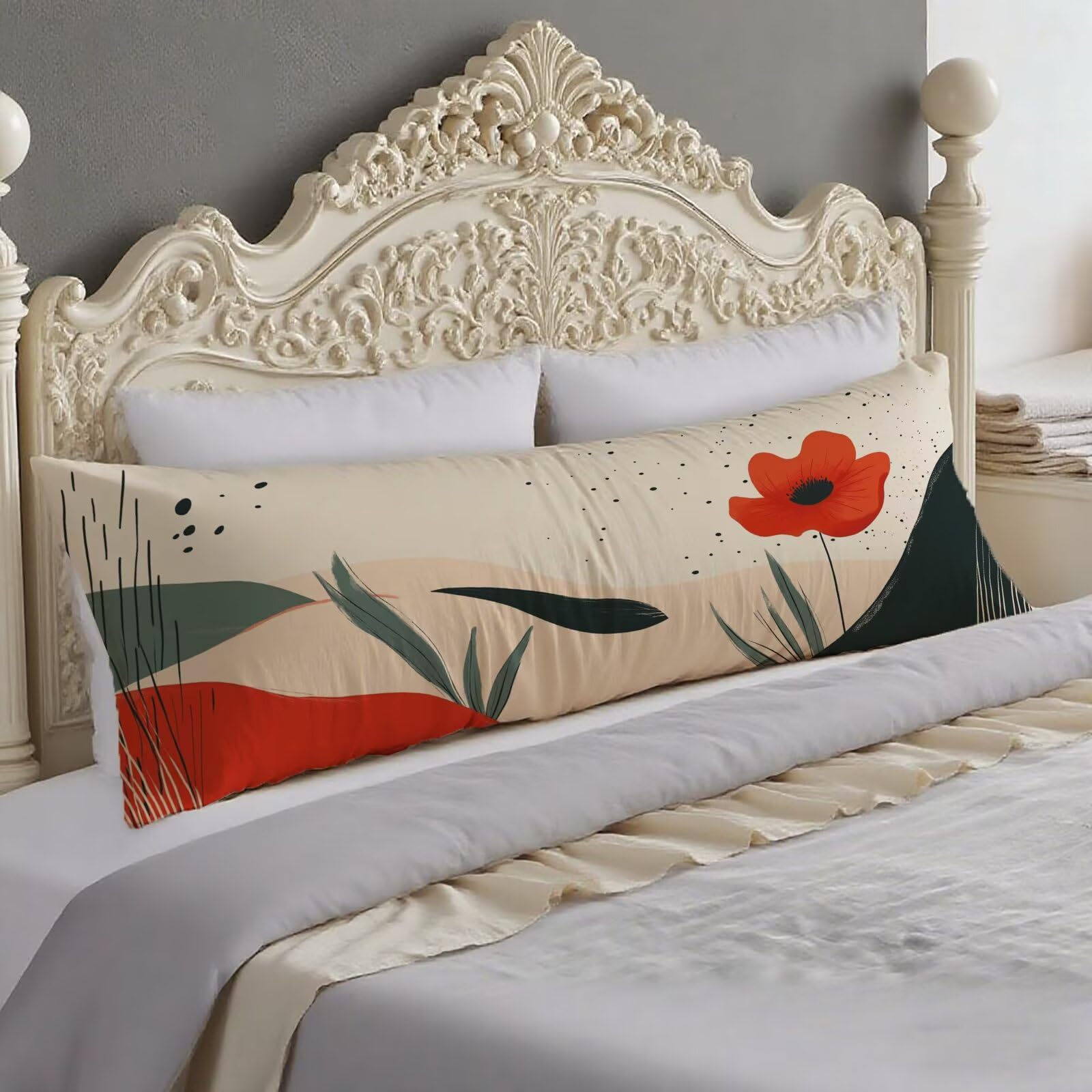 Taie de traversin 40x140 avec fermeture éclair invisible et motif bicolore