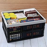 Vista 6 de Inhouse 3 paquetes de cajas plegables de leche de 34 cuartos de galón, caja de almacenamiento plegable de plástico