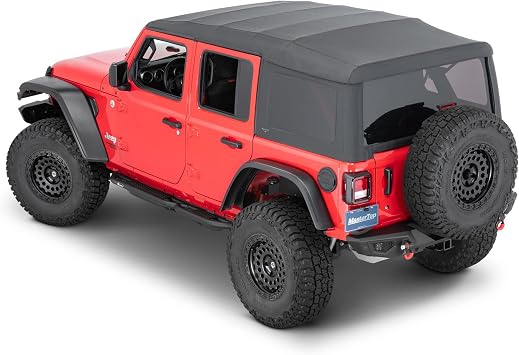 MasterTop Complete Soft Top with Hardware - Fits Jeep JL 4-Door 2018-2023 - Black Diamond