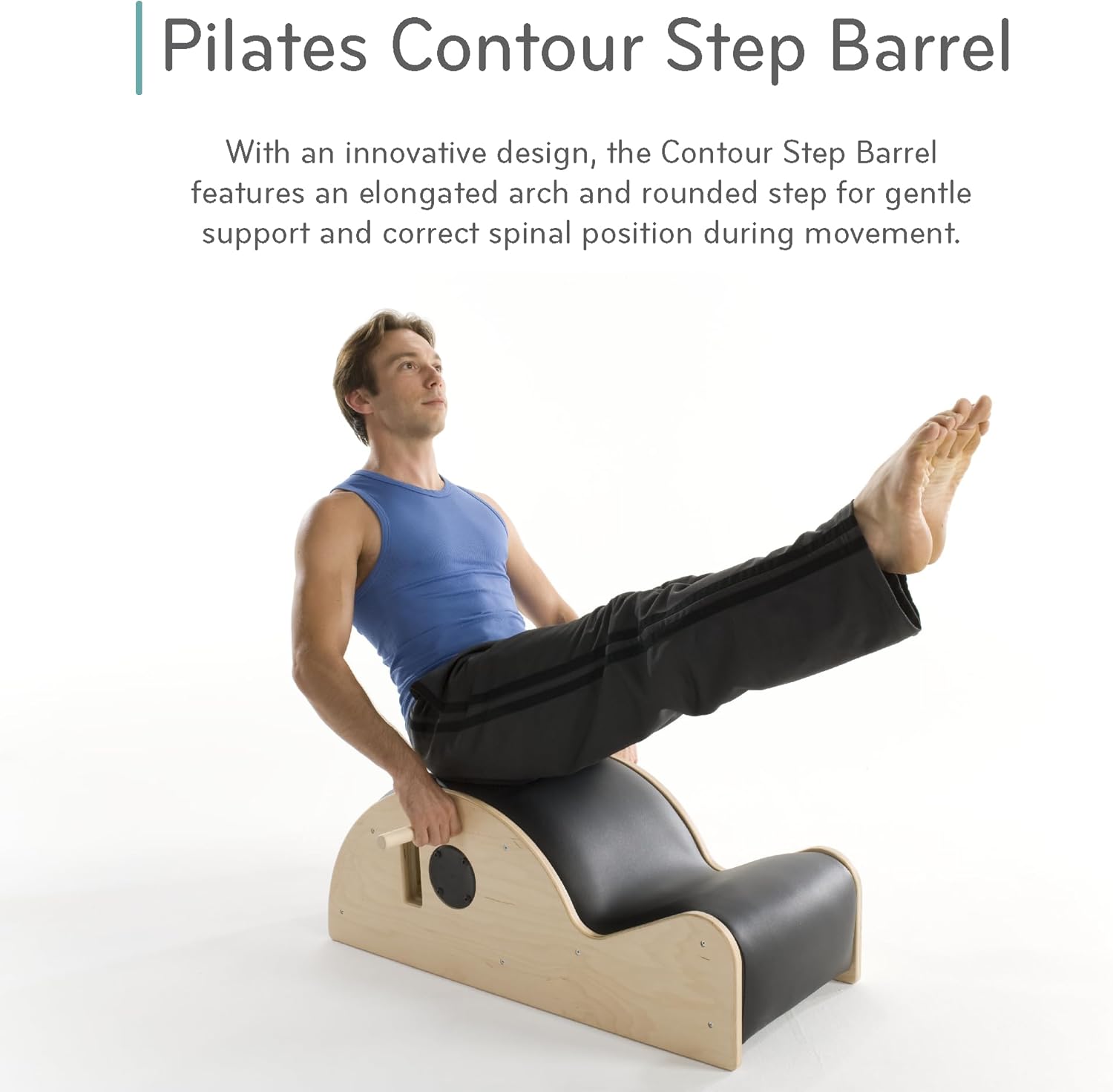 Balanced Body Contour Step Barrel, Ergonomic Spine Corrector with Curved Foam Padding, Back-Stretcher Device, Spine Stretcher, Pilates Exercise Equipment for Home Gym or Studio Use