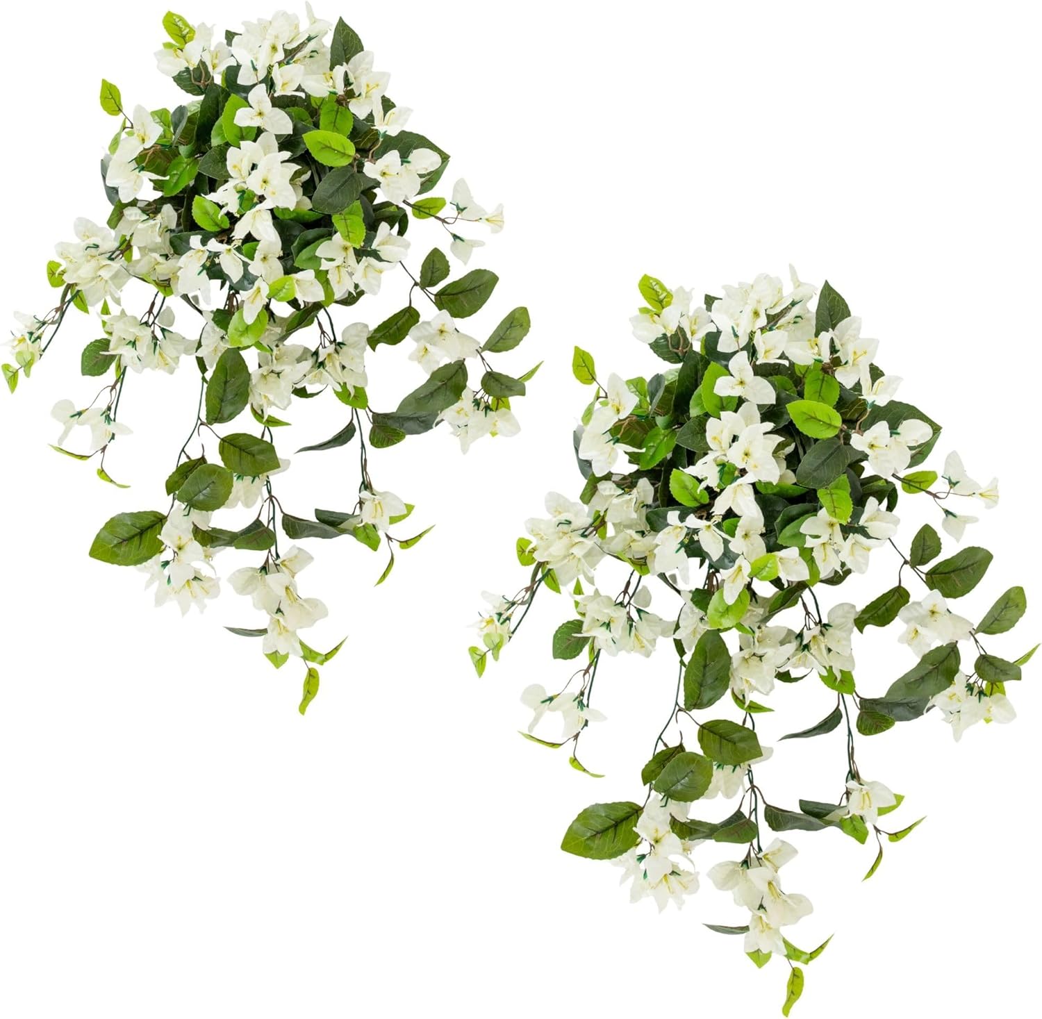 Nearly Natural 28in. UV Resistant Artificial Bougainvillea Hanging Plant (Indoor/Outdoor) - Set of 2
