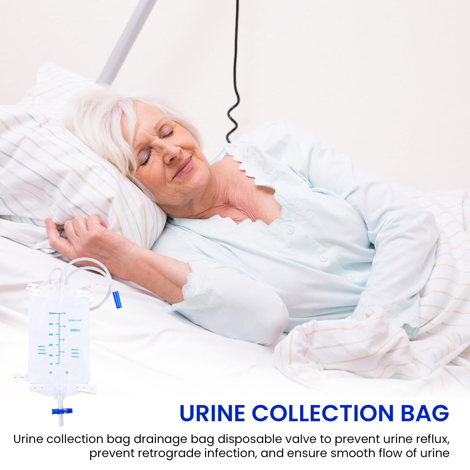 BORDEAG 8 Stück 500 ML Beinbeutel Urindrainagebeutel, Urinbeutel Beinbeutel, Urinsammelbeutel, Drainagebeutel Urindrainage Katheterbeutel Mit 50 Cm Schlauchlänge Für Urindrainage