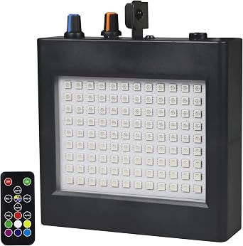LED Stage Strobe Lights, 108 LED Super Bright Flash Strobe Lighting, Sound Control Auto Operation Strobe Speed Portable Control for DJ Christmas Party Show Club Disco Dance Color with Remote
