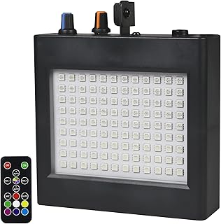 LED Stage Strobe Lights, 108 LED Super Bright Flash Strobe Lighting, Sound Control Auto Operation Strobe Speed Portable Control for DJ Christmas Party Show Club Disco Dance (Color with Remote)