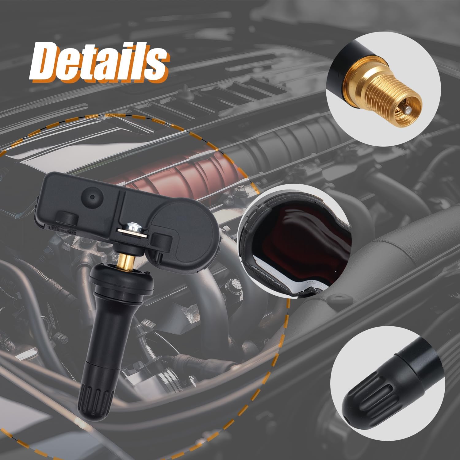 Pre-Programmed TPMS Sensor Tire Pressure Monitoring Sensor DE8T-1A180-AA fit for Ford C-Max Edge Escape Expedition Explorer F150 Flex Ranger Focus Taurus, fit for Lincoln Town Car - 315MHz (4)