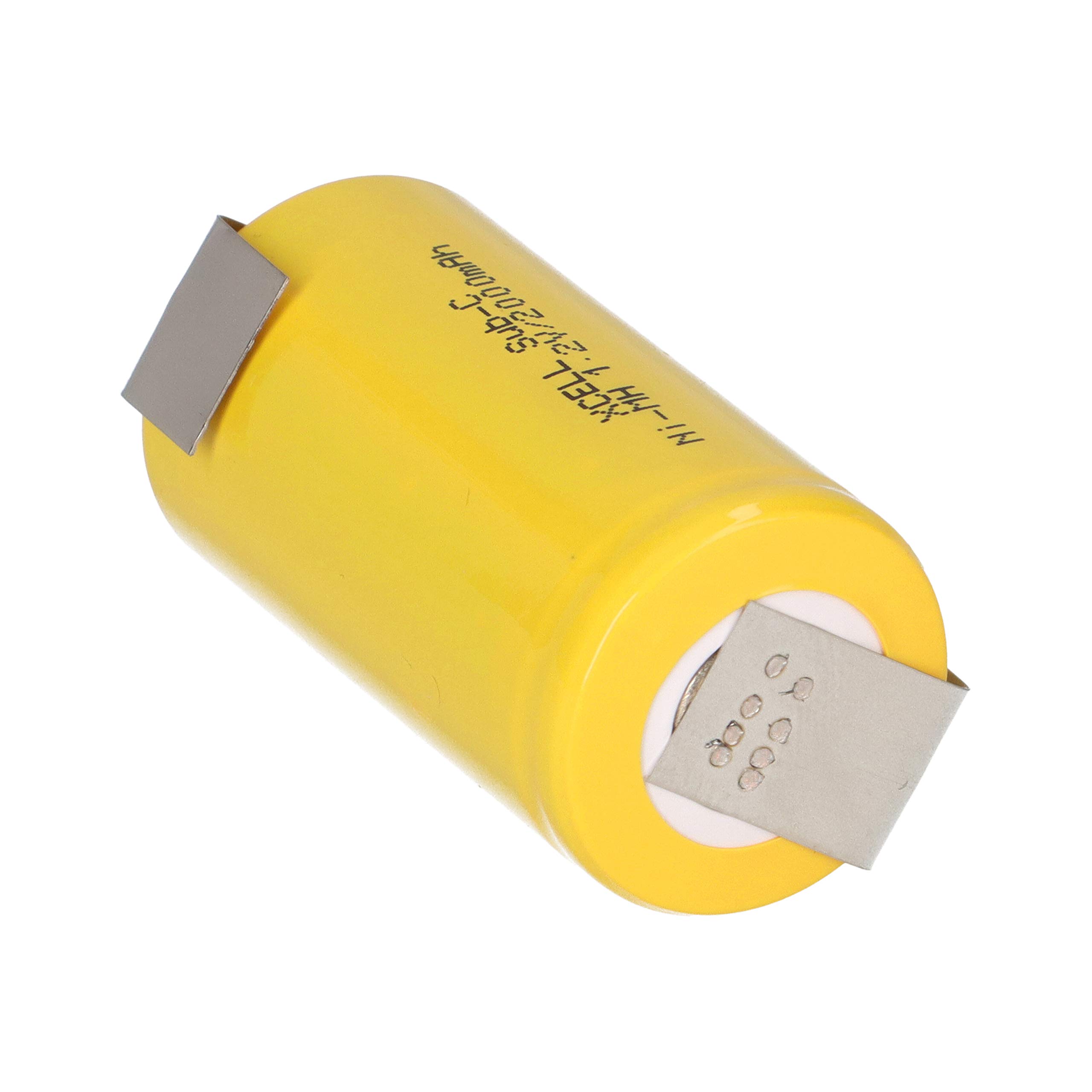 XCell Lot de 20 piles SUB-C 2000 mAh / 1,2 V / NiMH avec cosses à souder en Z Jaune