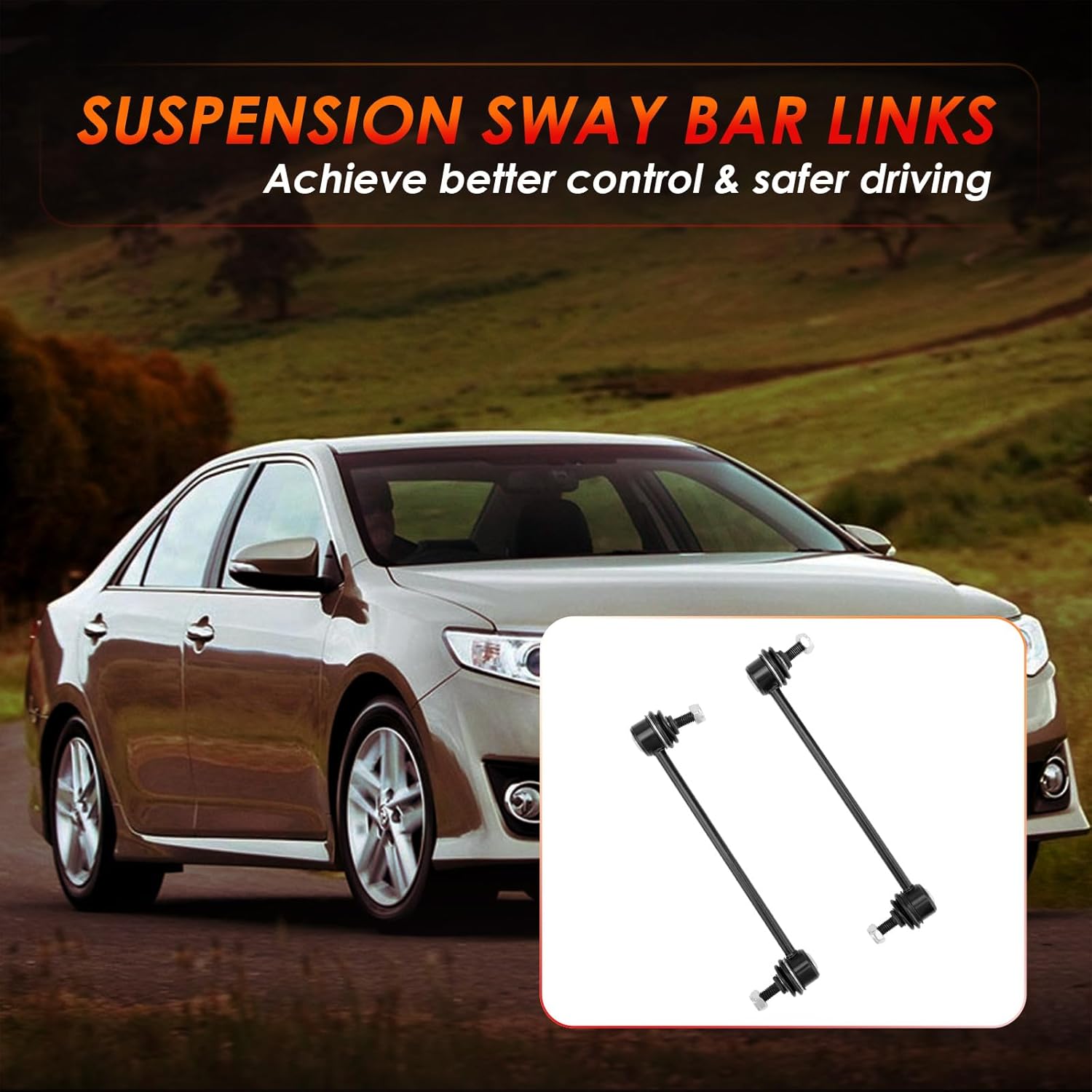 Rear Sway Bar Stabilizer End Links Suspension Kit 2 PCS, Compatible With 01-18 Camry Highlander Avalon Solara Venza, Lexus ES300 RX330 ES330 ES300H RX350 ES350 RX400H, Replaces#: K90345