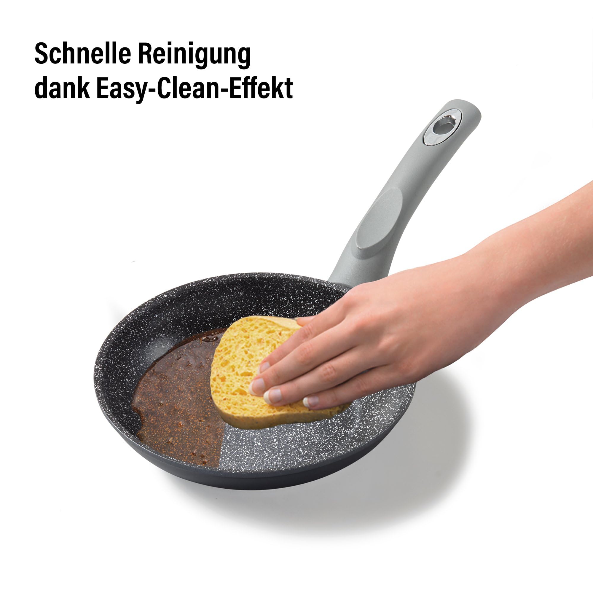 STONELINE GOURMUNDO Sartén Antiadherente 20 cm Sartén Inducción MADE IN GERMANY Revestimiento Antiadherente con Partículas de Piedra Reales, Todo Tipo de Cocinas, Cocinar Sin Grasa