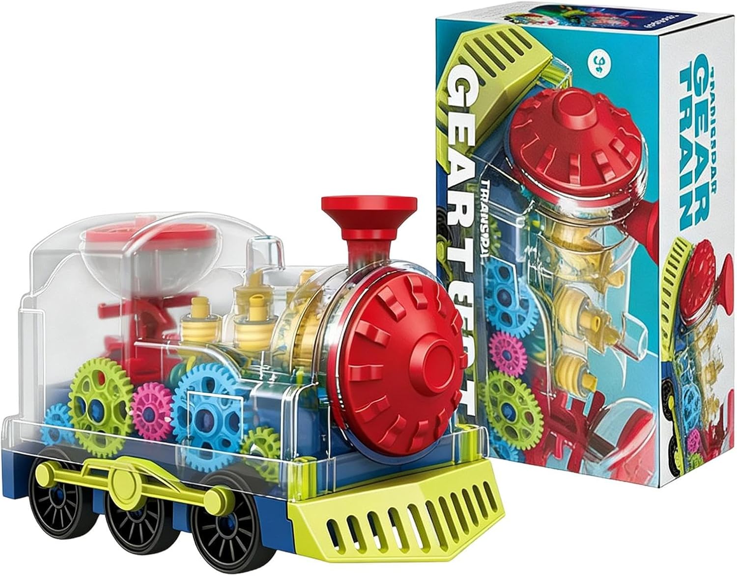 Train Toy for Kids - Battery Operated Toy Vehicle with Music and Light,360 Degree Rotatable Gear Trains | Birthday Christmas Festival Home School Kindergarten Nursery