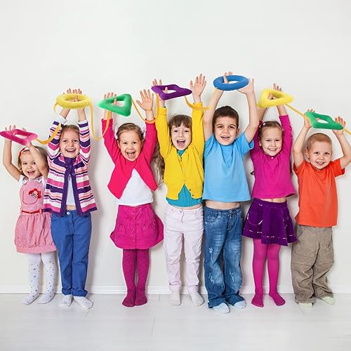 Miniatura 4 de 2 piezas de cuerda para caminar preescolar para niños pequeños, 10 asas coloridas correa para niños pequeños, cuerda de línea de clase de 165