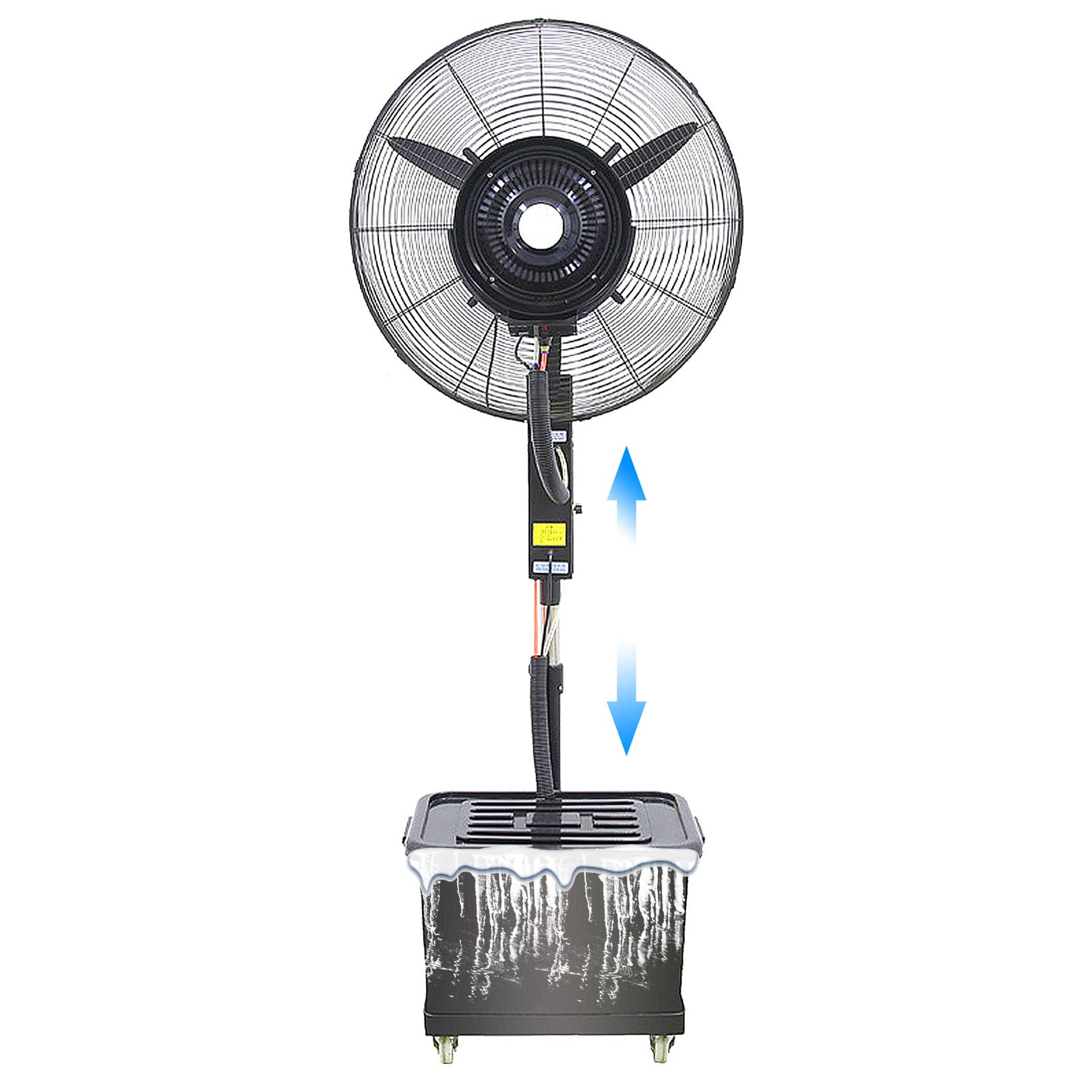 asdchZen Misting Fan, 90°Oscillating Pedestal Fan With 3 Speeds For Backyard Patio Cooling,One Color-71cm/28in