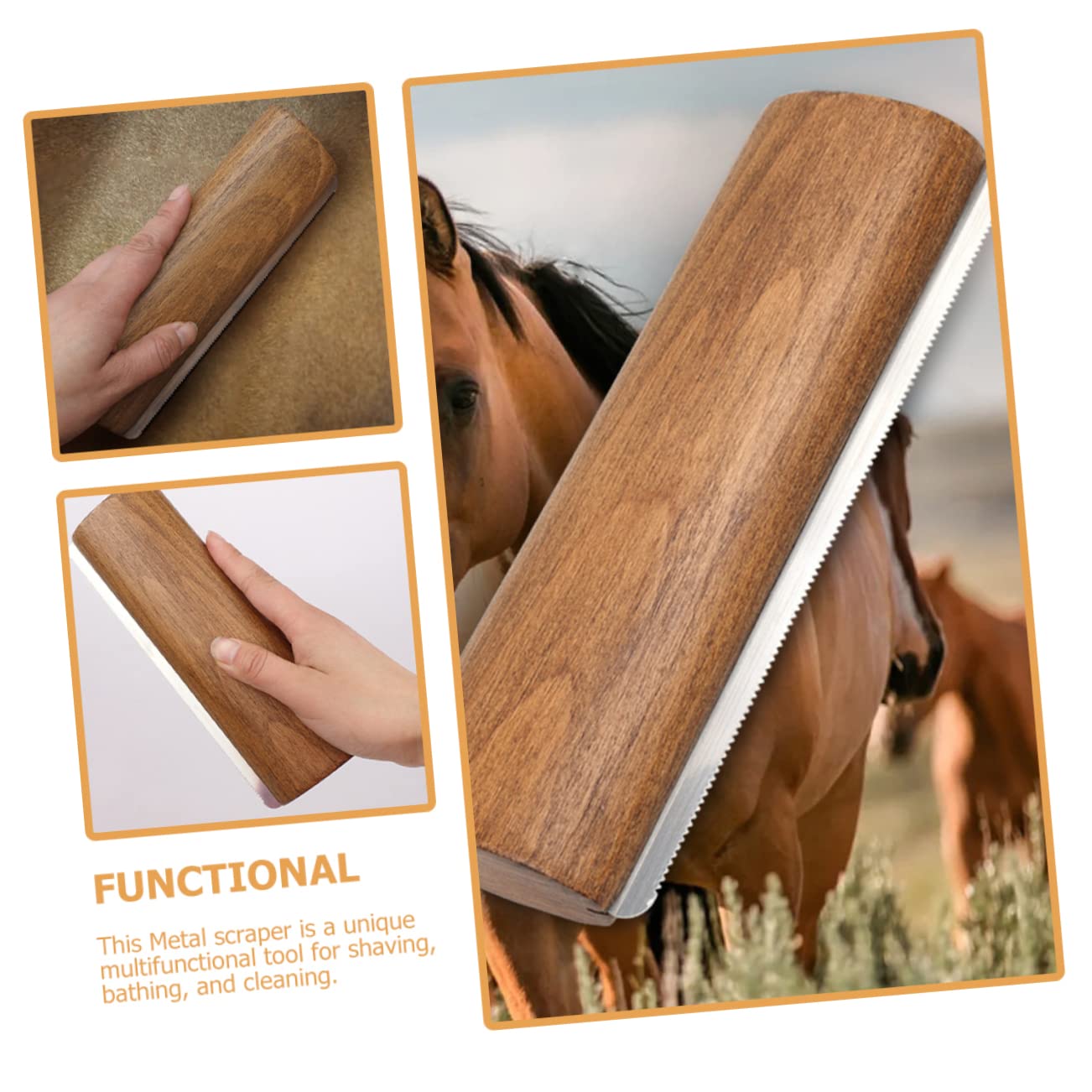 DECHOUS Horse Removal Brush Zippered Grooming Tool for Horses Cattle and Livestock Shedding Comb for Horse Grooming and Care