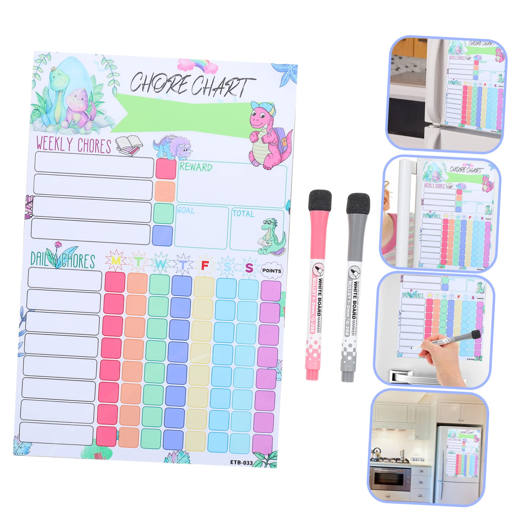 Angoily 4 Tabla de Recompensas Magnética Reutilizable para Accesorio Infantil para Hábitos y Diarias Calendario Semanal para Seguimiento Superficies Metálicas Familiar Educativo