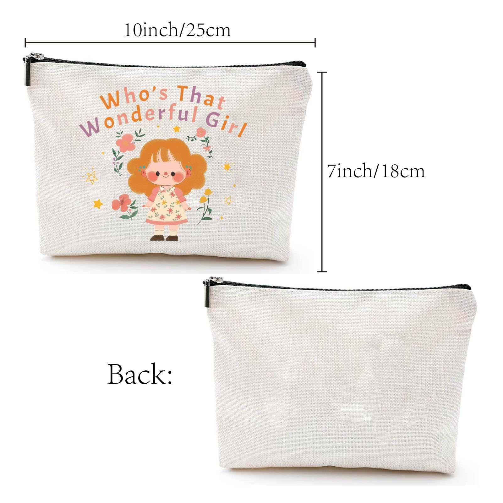 CREATCABIN Trousse Maquillage Voyage Trousse Toilette Plage Natation Pochette Rangement Pour Cosmétiques Sac Main Portable Étanche Grande Capacité Pour Vacances Femme Petite Amie Famille 25x18cm