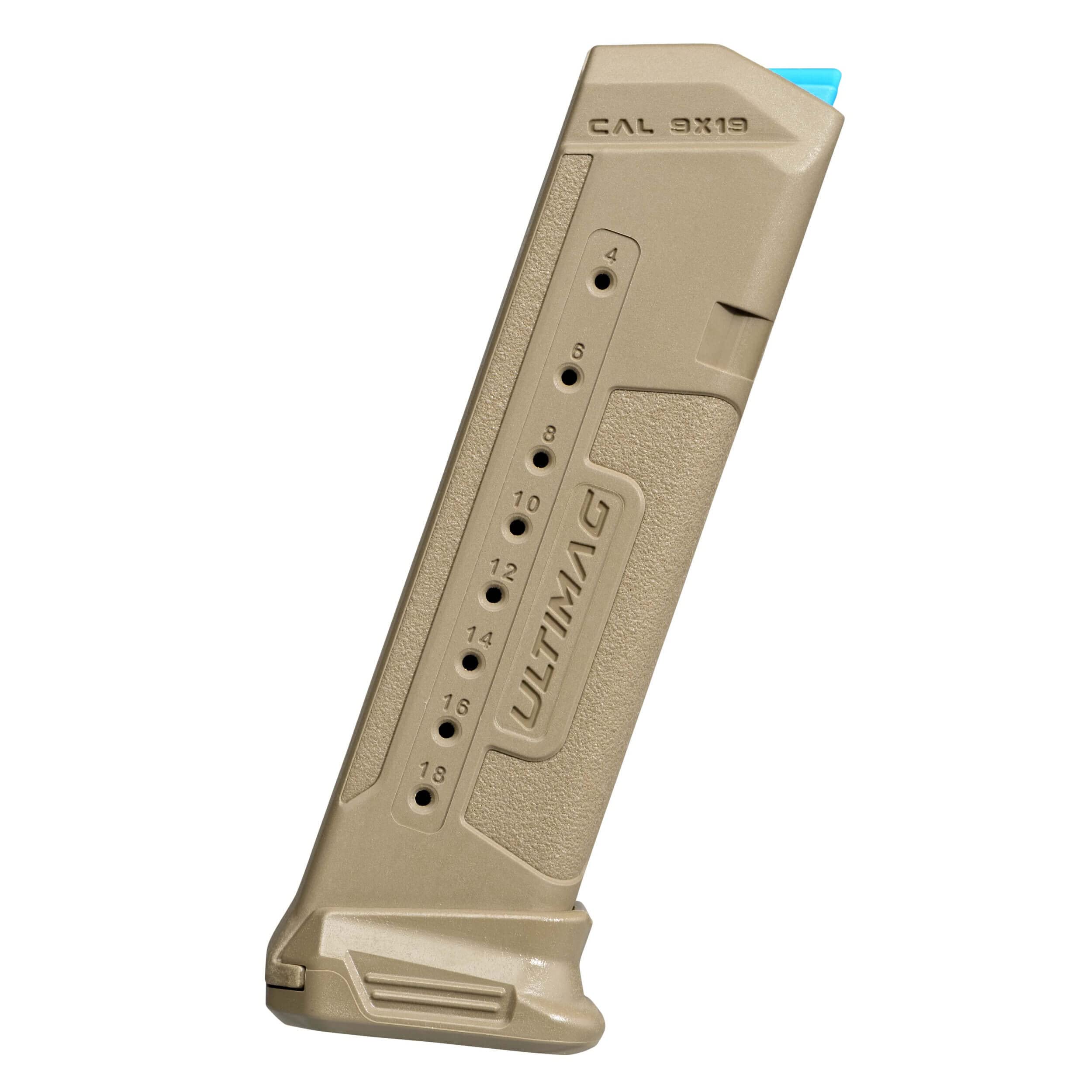 FAB Defense Ultimag - G-17-19-19X - 9X19 Luger, Generationen 3 bis 5 (18 Schuss Kurzwaffen) TAN