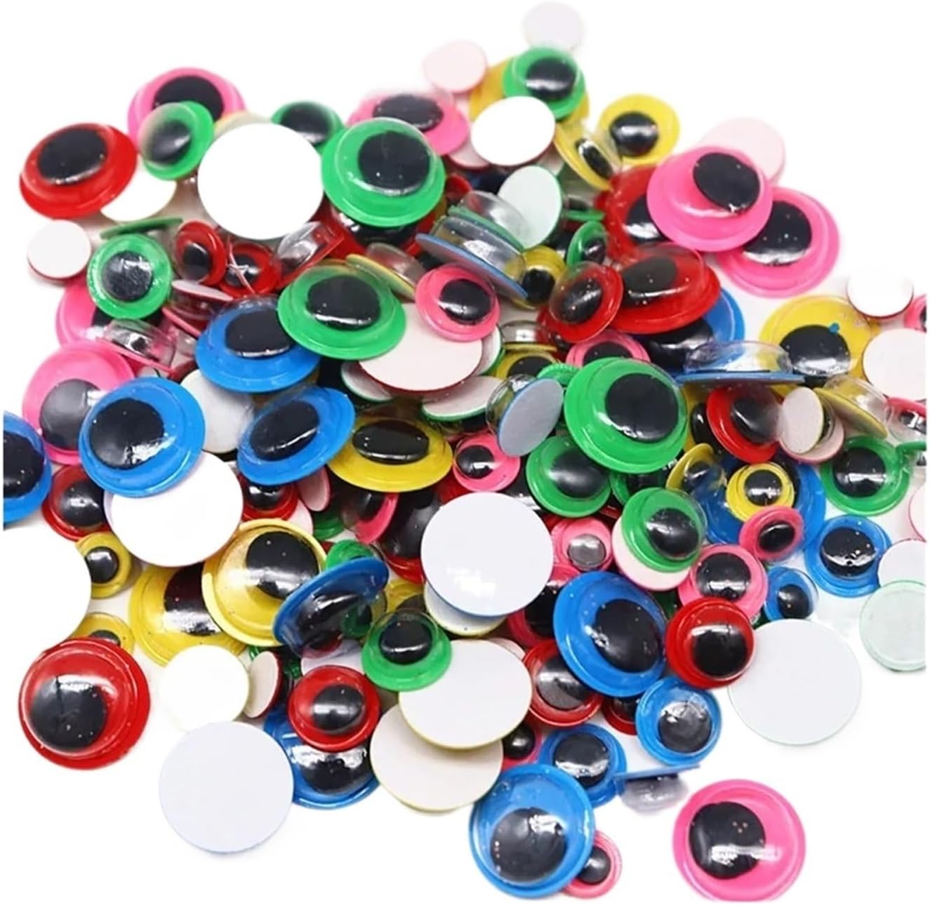 2000pcs Colorful Self-Adhesive Wiggle Eyes for DIY Scrapbooking Crafts Projects Dolls Accessories