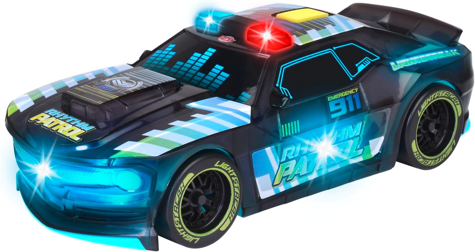 Dickie 203763008 Light Streak Rhythm Patrol 20 cm Retro-Friction Vehicle with Sound and Light Functions for Ages 3 and Above