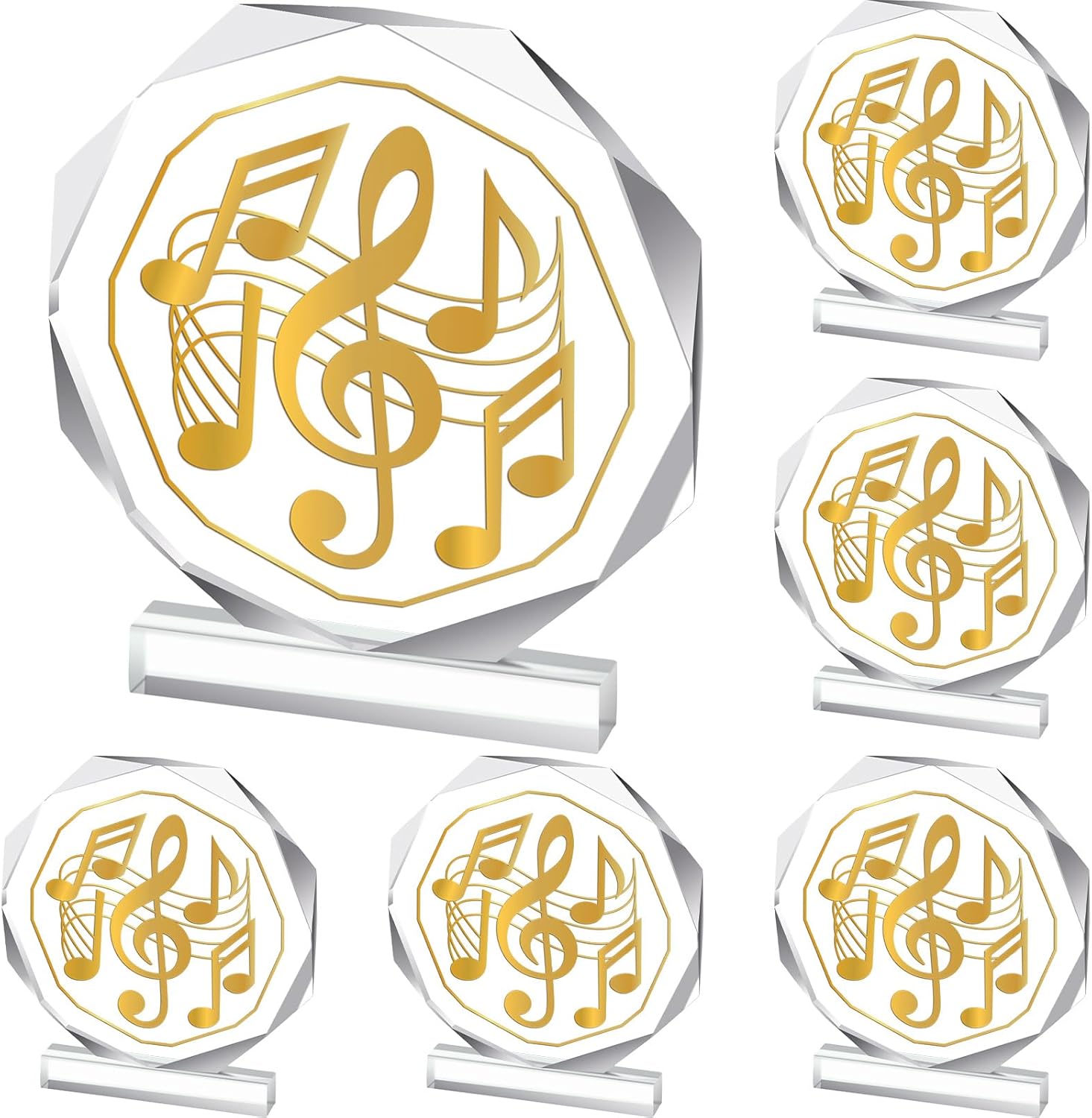 CroBlissful 3/6 Pcs Trophy Award 4.72 x 4.72 Inches Acrylic Trophy Plaques Awards for Kids Adult Team Participation Gift Prizes