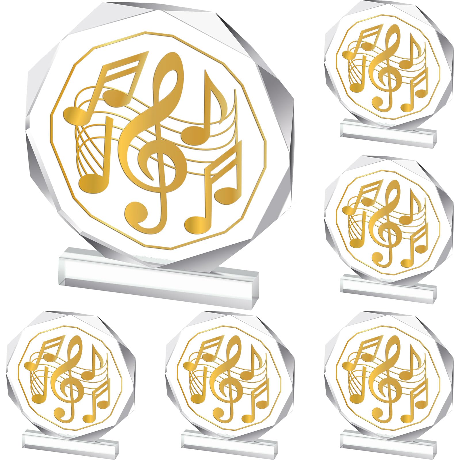 CroBlissful 6 Pcs Trophy Award 4.72 x 4.72 Inches Acrylic Trophy Plaques Awards for Kids Adult Team Participation Gift Prizes