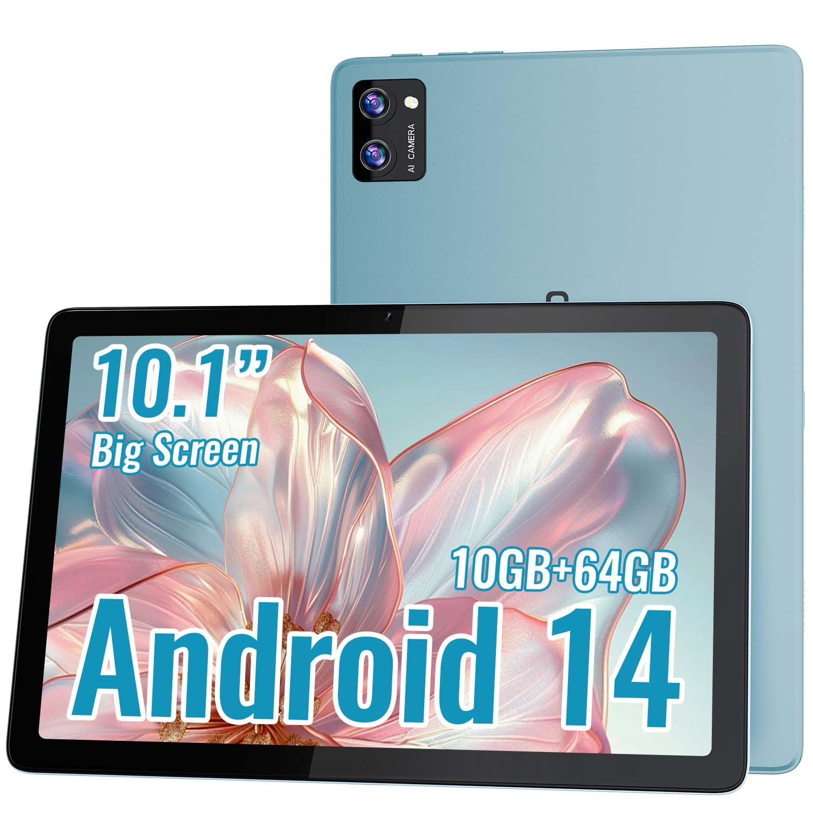 DigiLand 10 1 HD Touchscreen Electronics Tablet Android 14 Octa-core Processor 10GB RAM 64GB ROM Dual Cameras 6000mAh