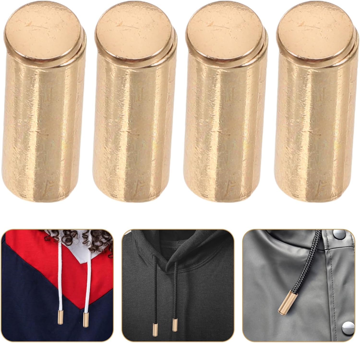 HOMSFOU 12pcs Metal Cord End Caps Zinc Alloy Tips for Hoodies Pants and Drawstrings Metal and Fasteners Stylish and Design for Unique Accessories