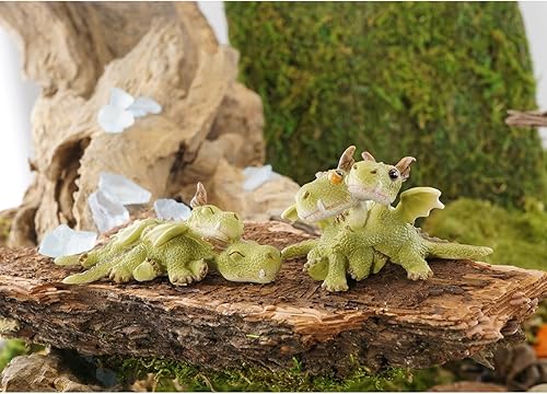 Miniatura 3 de Top Collection Figura miniatura de jardín de hadas y terrario de dragones, verde