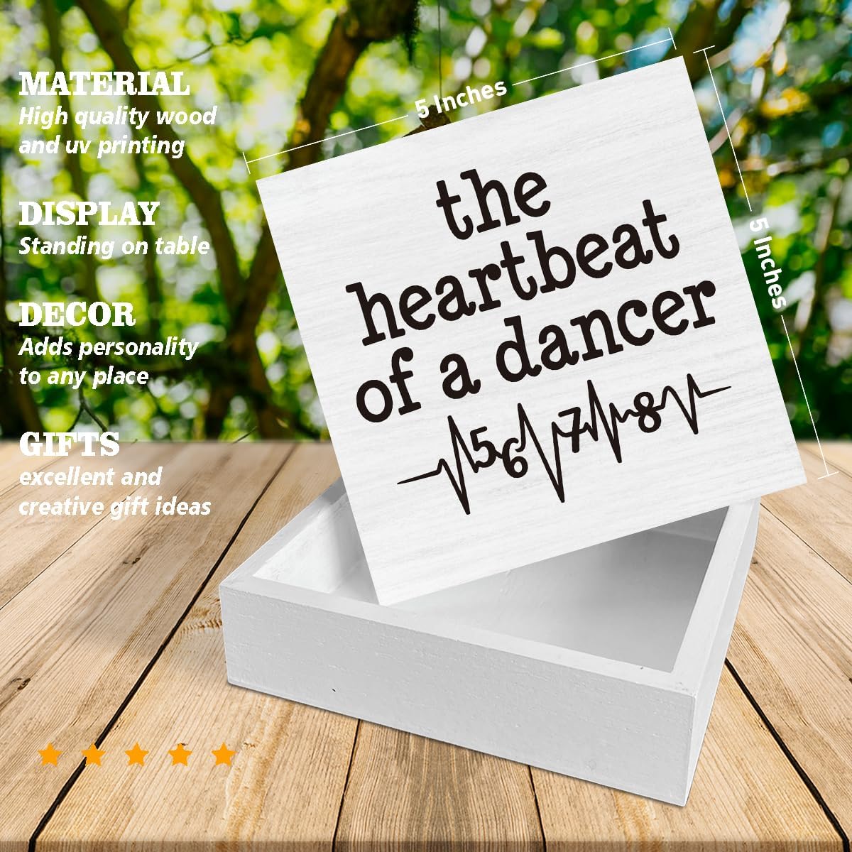Heartbeat of a Dancer Wooden Sign Decor, Dancer Gifts for Girls image 2