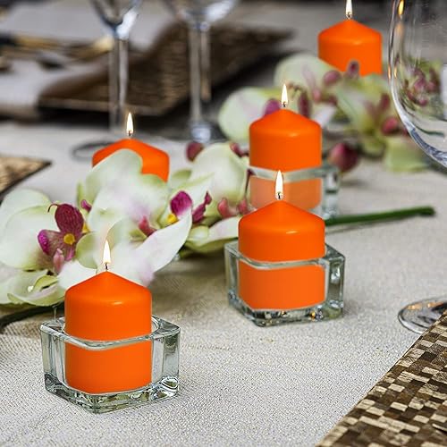 Miniatura 7 de BOLSIUS 10 velas de pilar naranjas 225 x 6 pulgadas calidad europea premium envueltas individualmente 42 horas de tiempo de combustión sin goteo