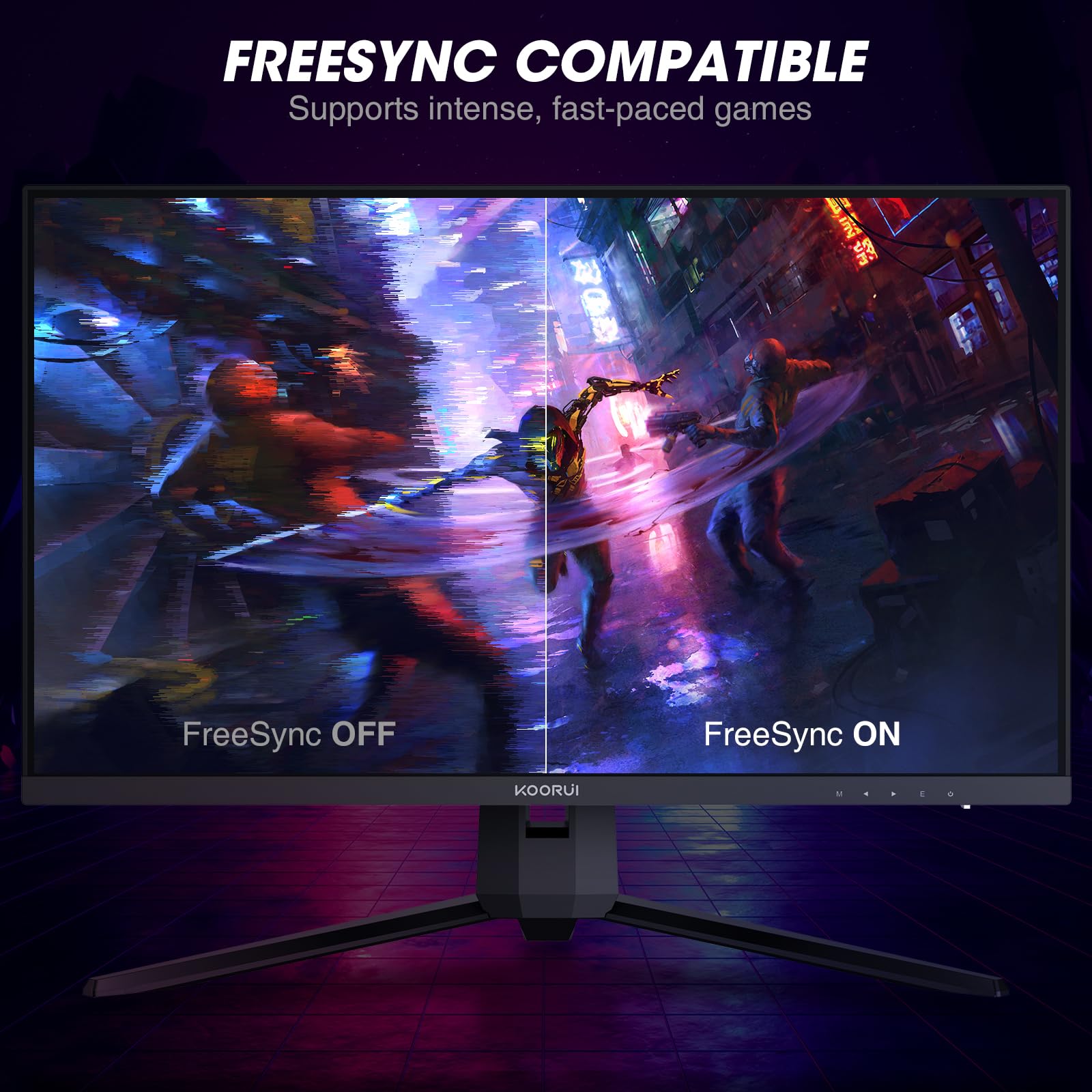 KOORUI 27 pulgadas onitor de juegos 144Hz QHD(2560 x 1440p) 2K, 1s