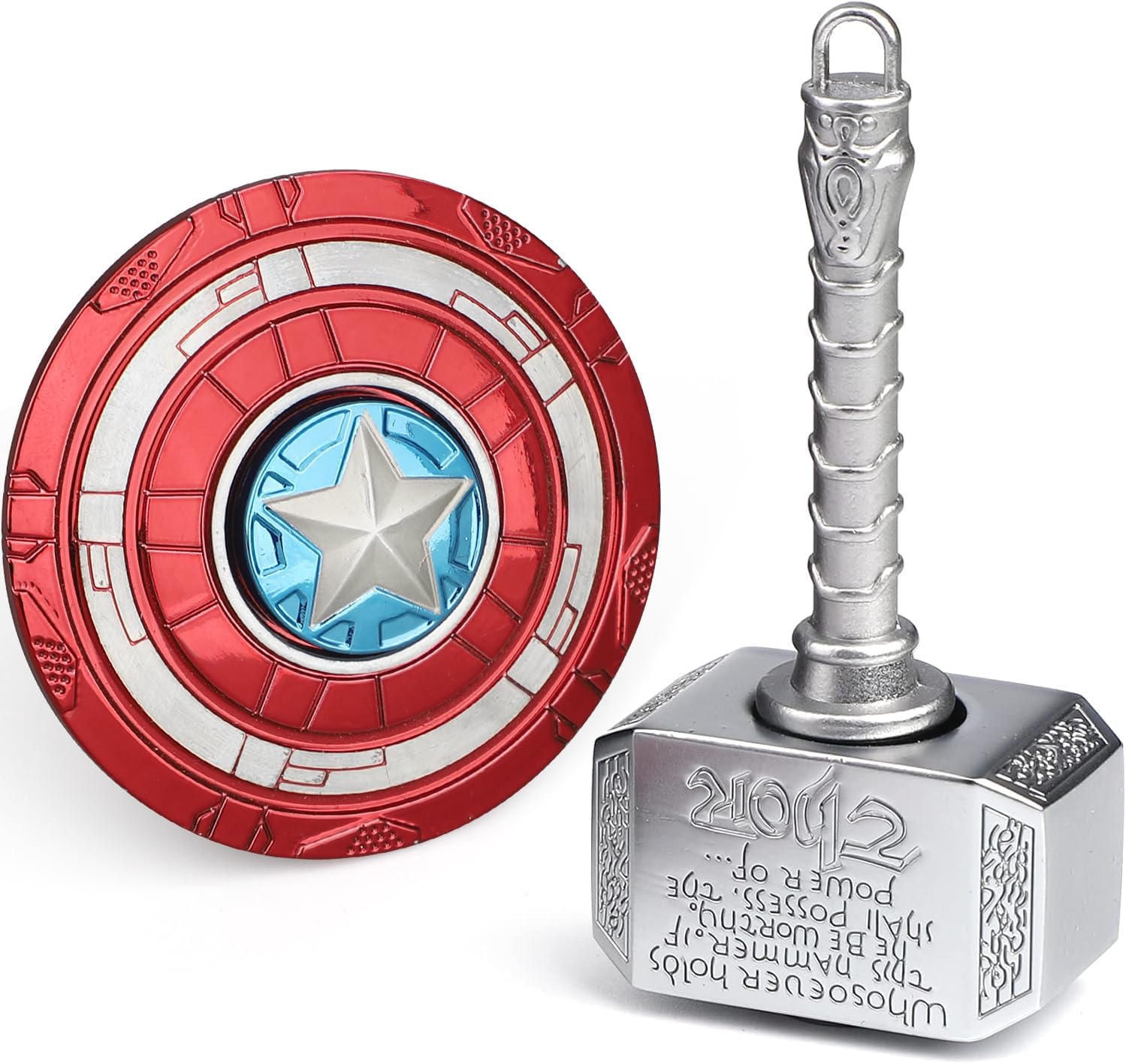 Fidget Spinner Hammer Hand Spinner Toys for Kids Adult, Metal Finger Spinner Two Modes Fidget Pack for Anxiety Stress Relief Focus, Birthday Halloween Filler